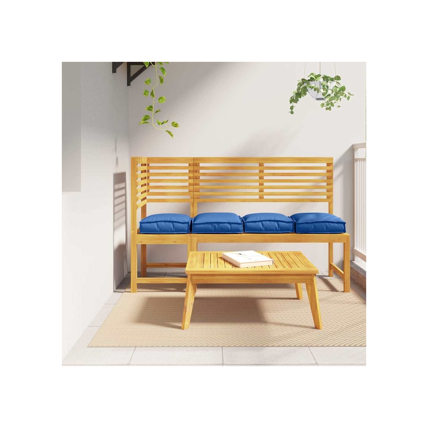 Coussin 4 pc Tissu Oxford Bleu royal 40 x 40 x 8 cm