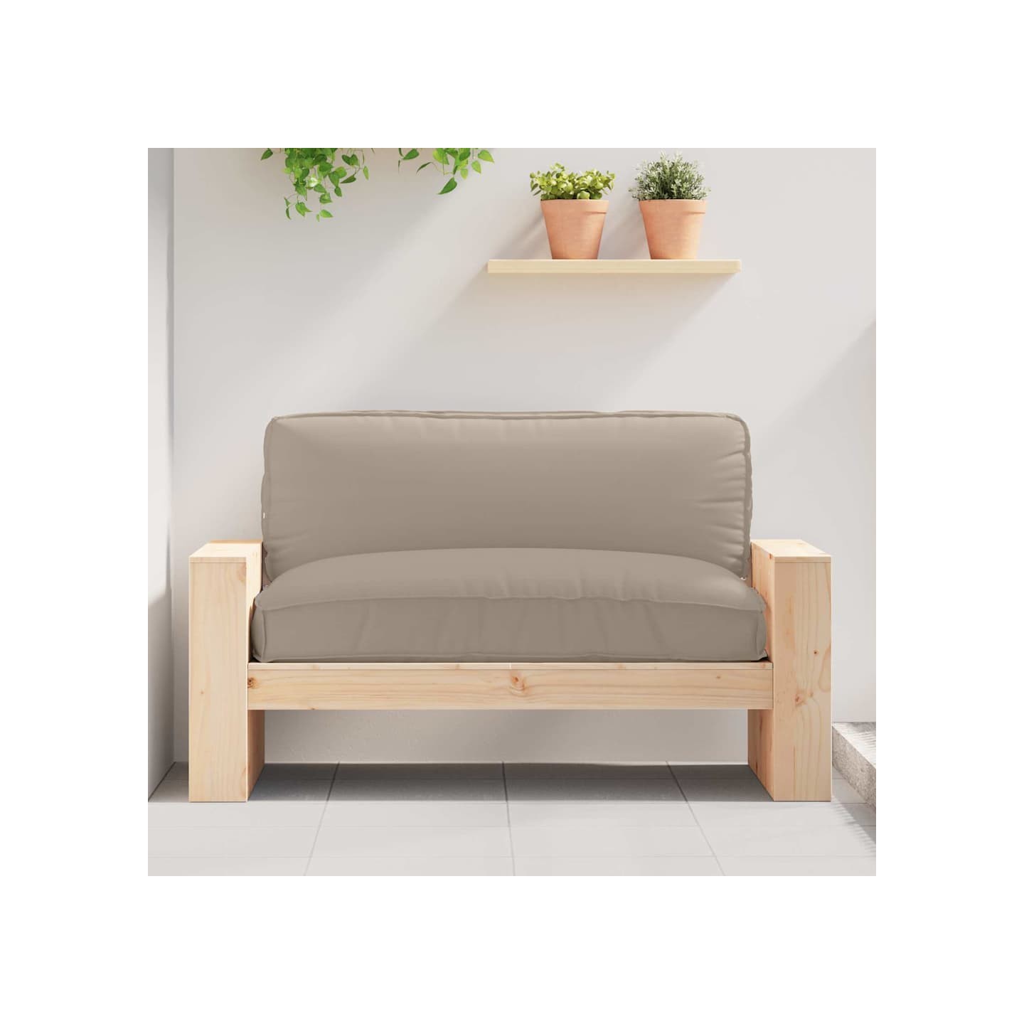 Coussin Tissu Oxford Taupe 120 x 80 x 12 cm