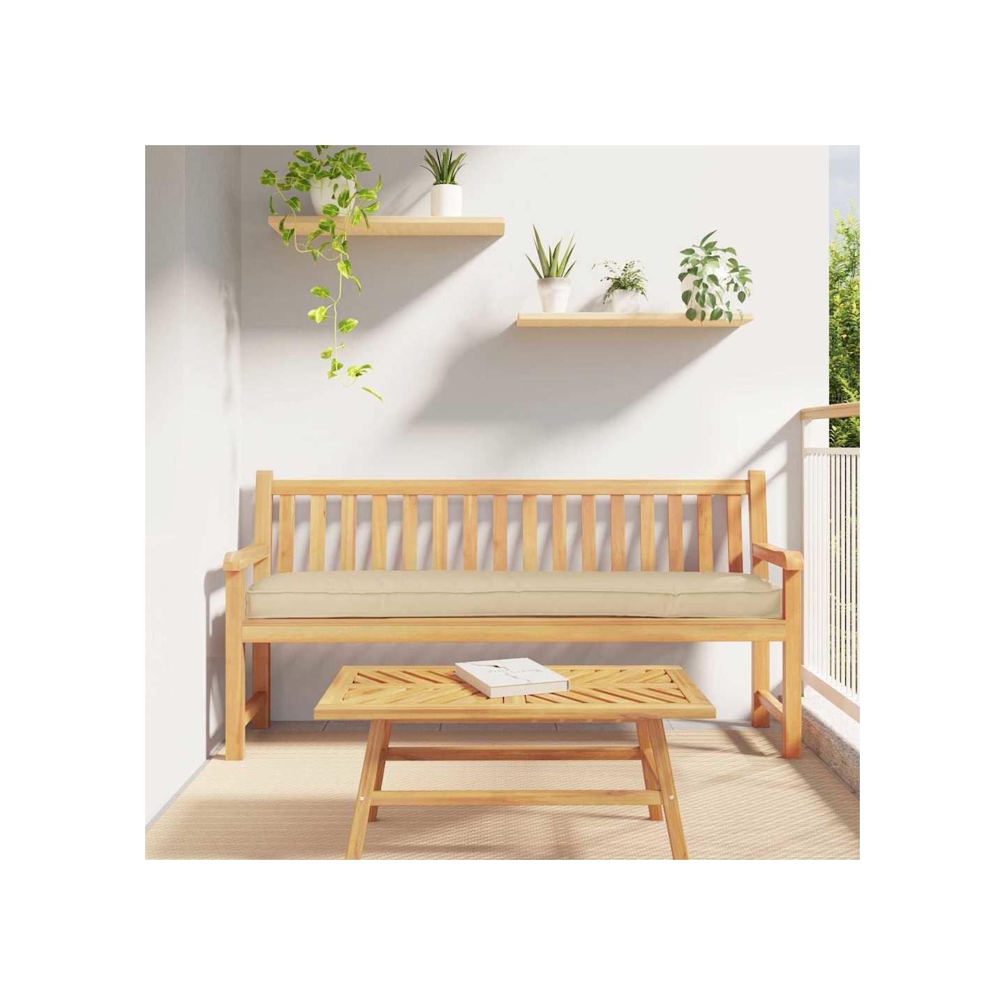 Coussin de palette Beige 200 x 40 x 8 cm Tissu Oxford