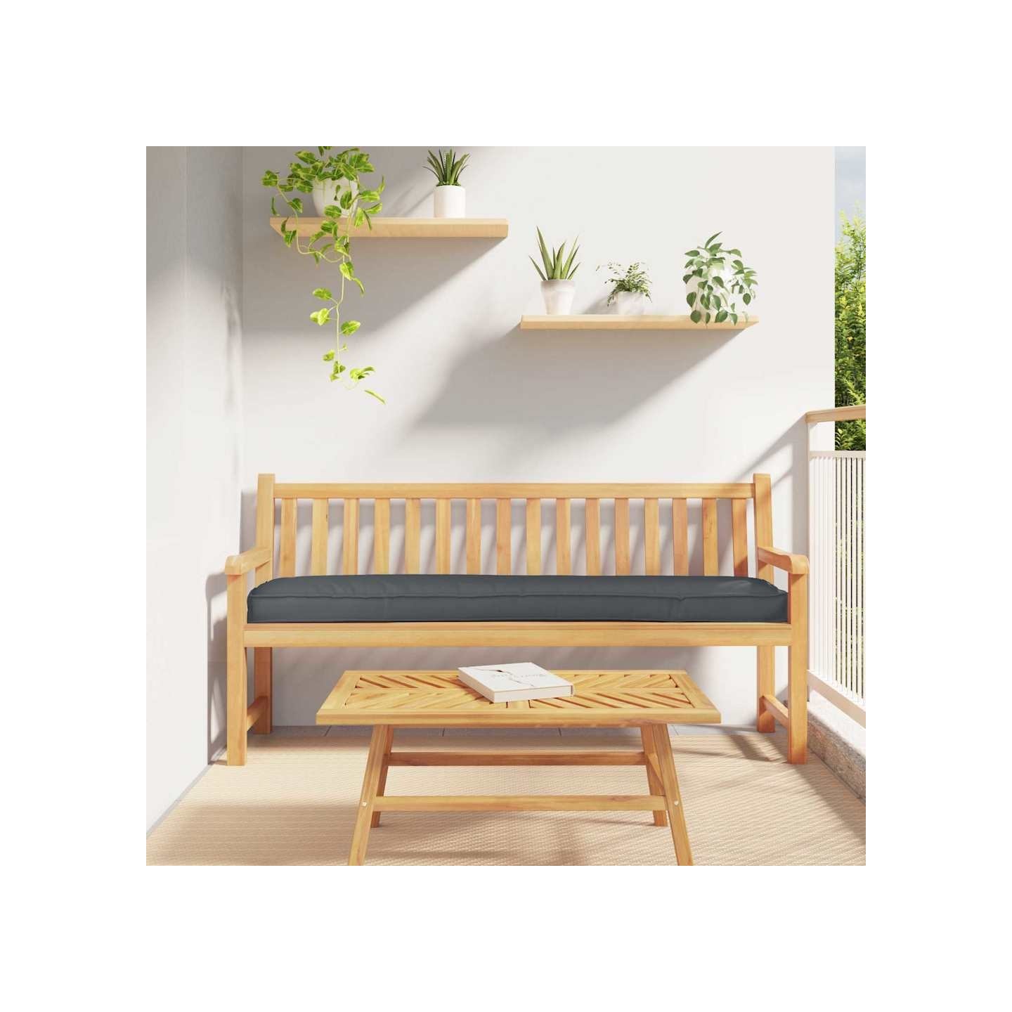 Coussin de palette Anthracite 200 x 40 x 8 cm Tissu Oxford