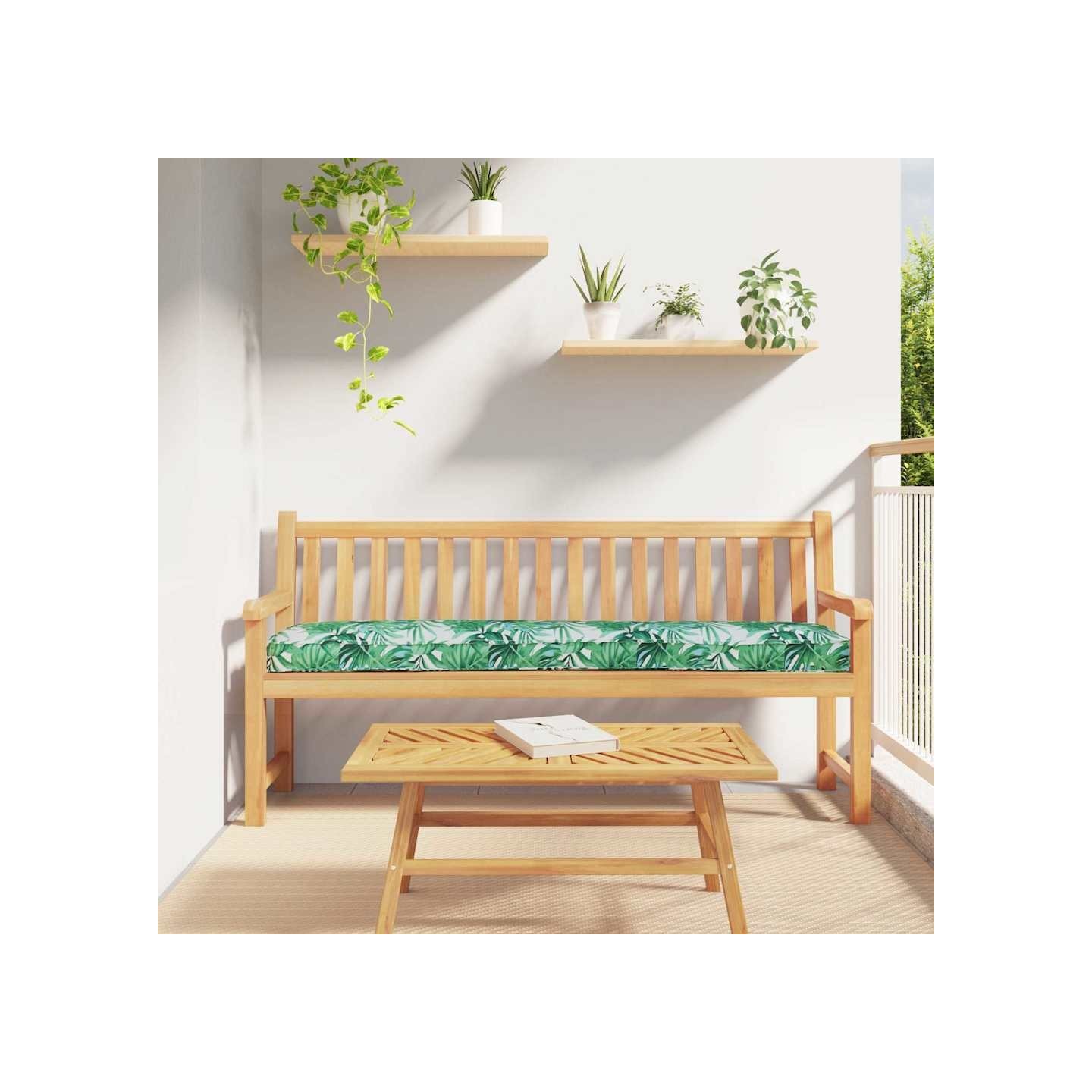 Coussin de palette Motif feuille 200 x 40 x 8 cm Tissu Oxford