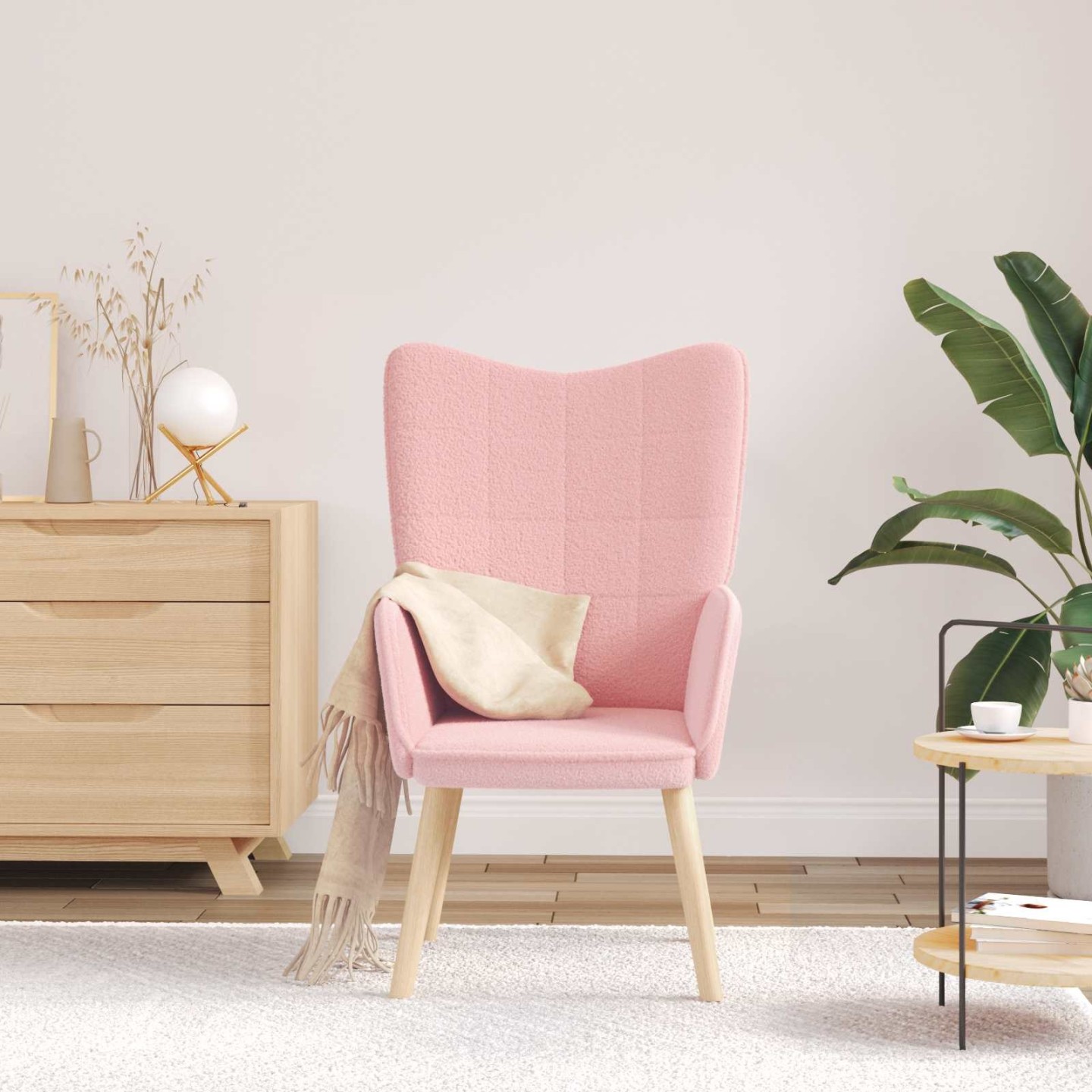 Fauteuil Rose 62 x 67 x 95,5 cm Tissu Sherpa