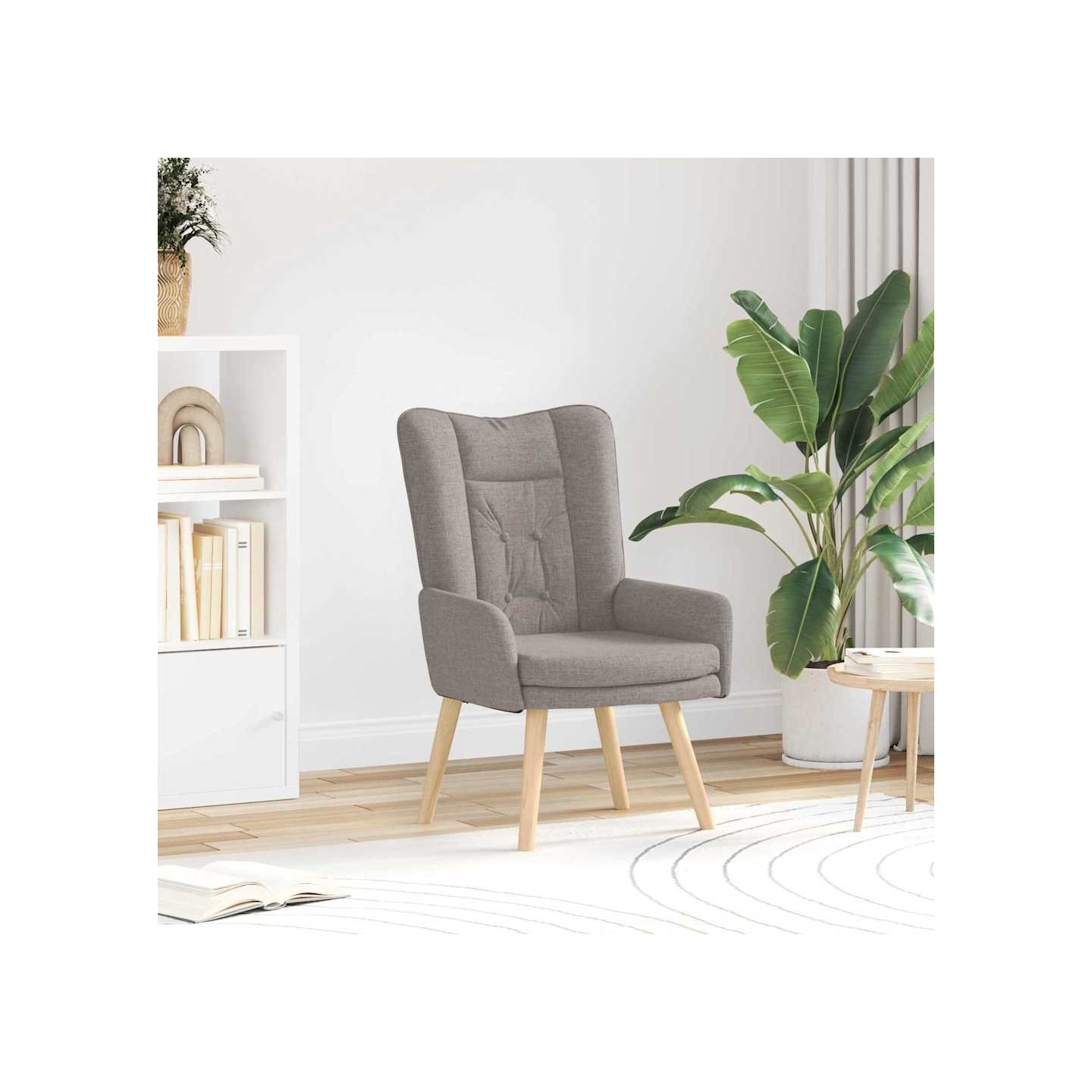 Fauteuil Taupe Tissu et contreplaqué
