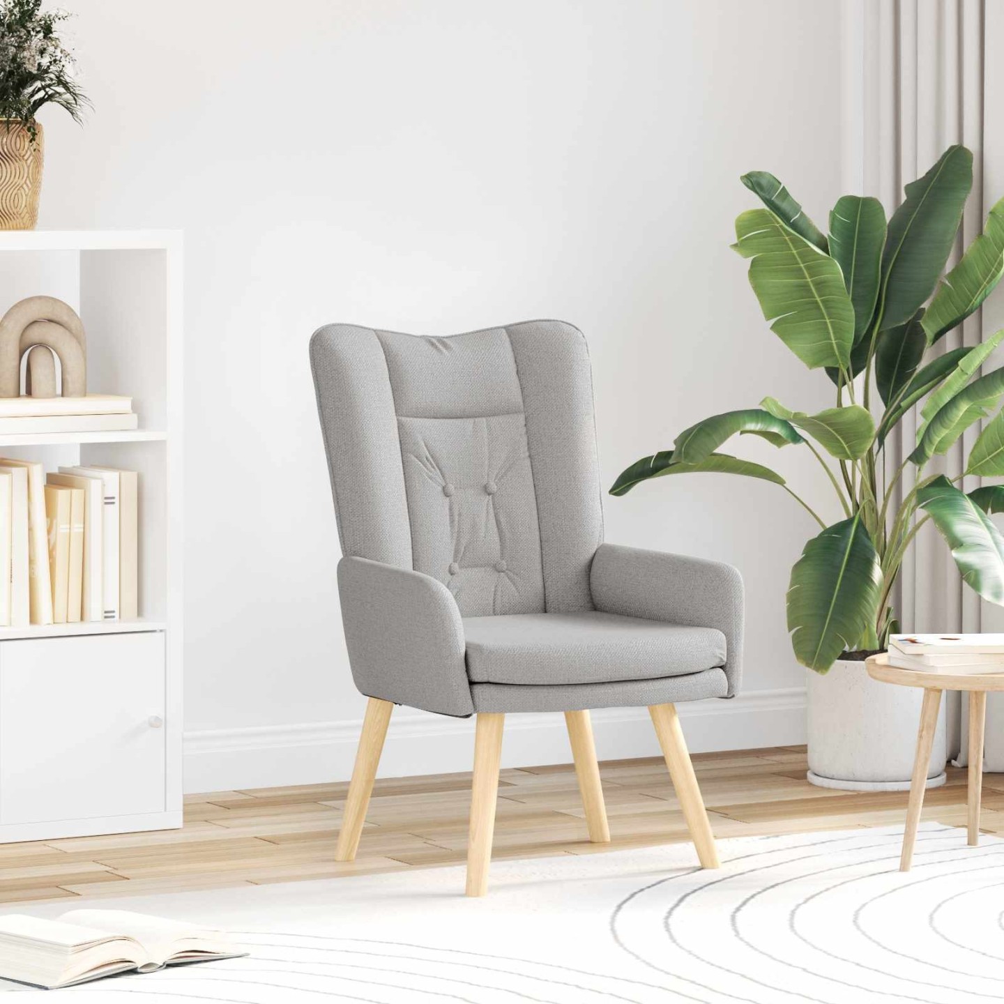 Fauteuil Gris nuage Tissu et contreplaqué