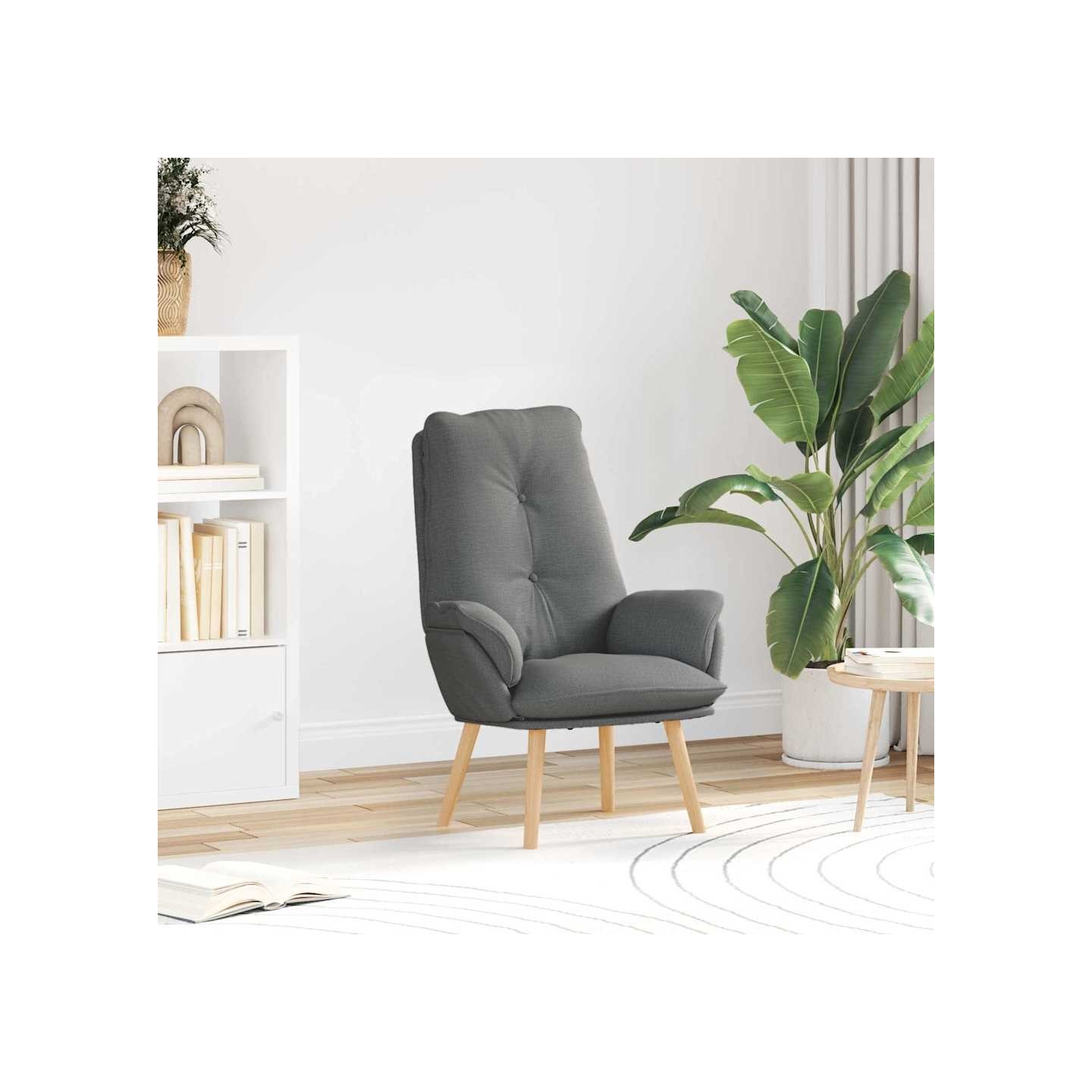 Fauteuil Gris foncé 69 x 74 x 93 cm Tissu et Contreplaqué
