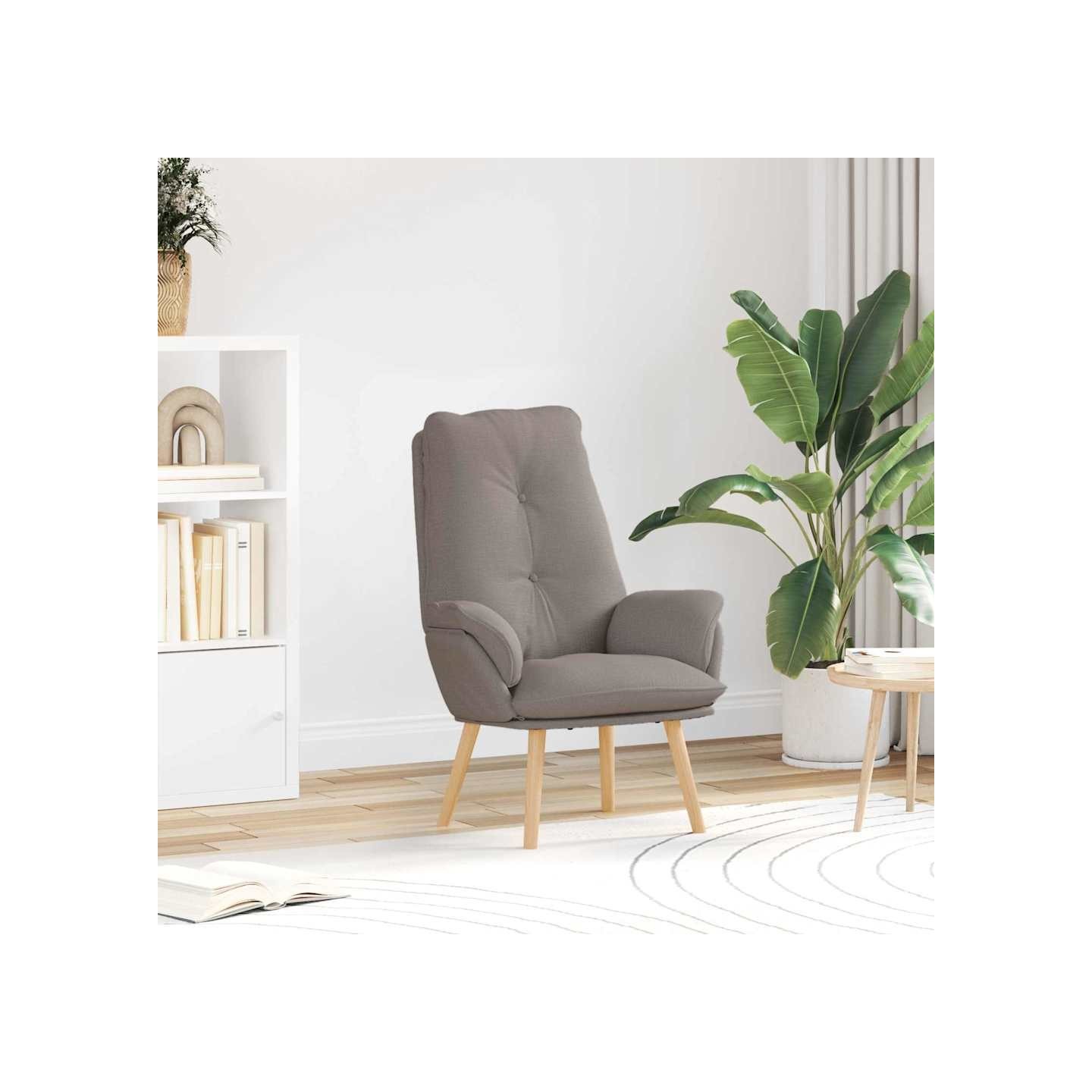 Fauteuil Taupe Polyester et contreplaqué
