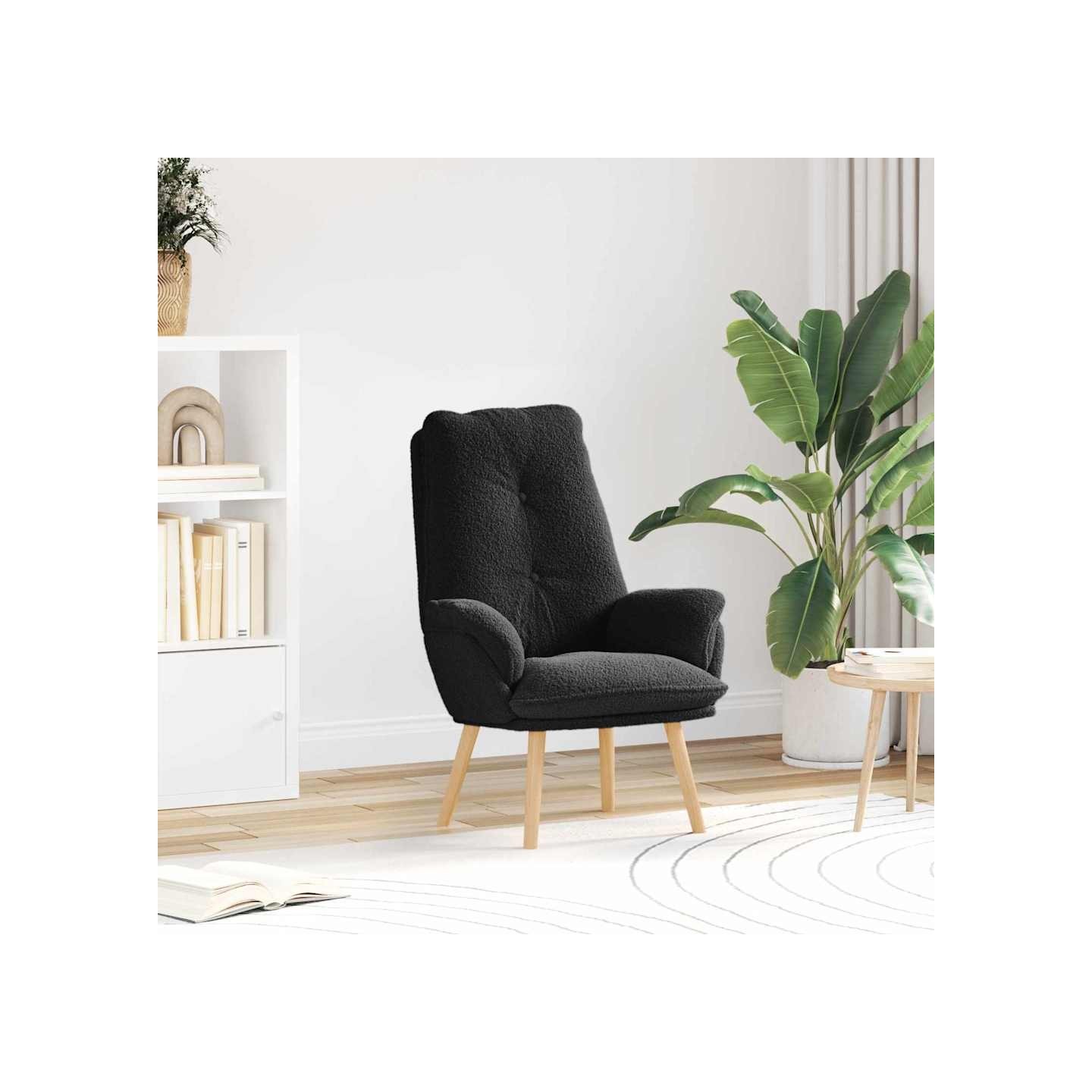 Fauteuil Noir 69 x 74 x 93 cm Tissu Sherpa