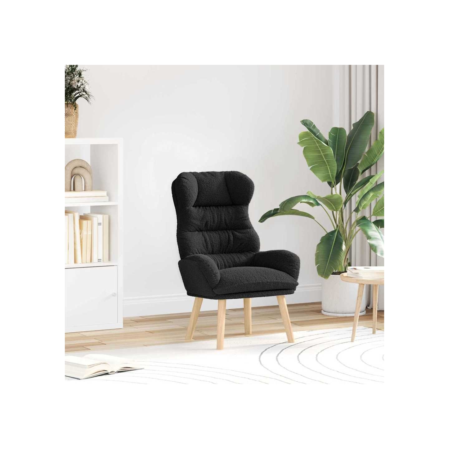 Fauteuil Noir 69 x 74 x 93 cm Tissu Sherpa