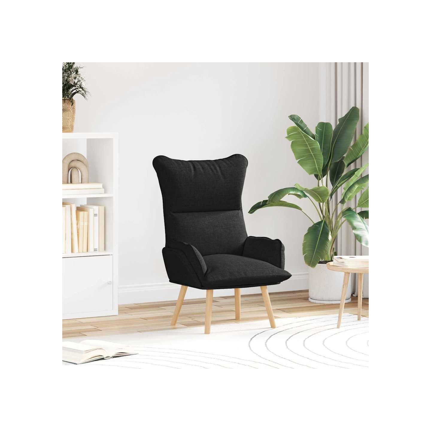 Fauteuil Noir 69 x 74 x 93 cm Fabric and Plywood