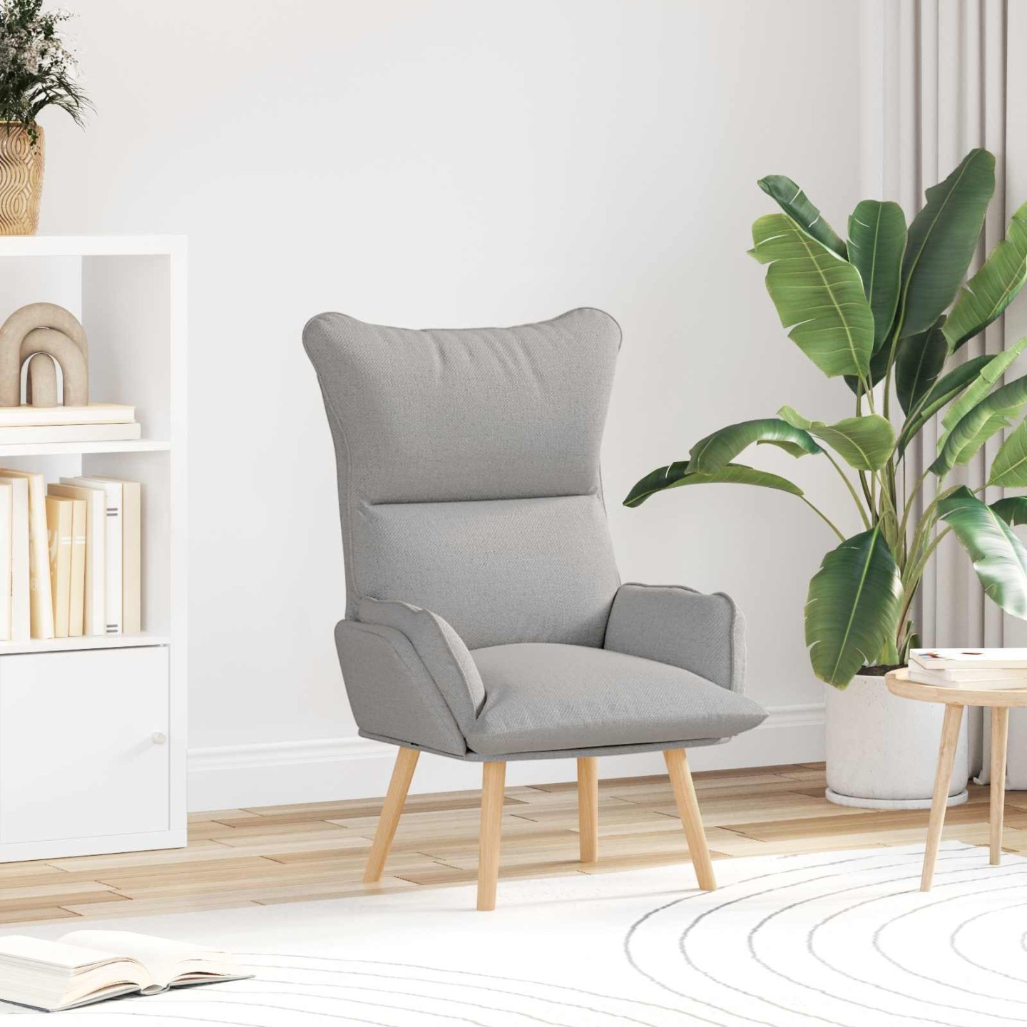 Fauteuil Gris nuage Fabric and Plywood