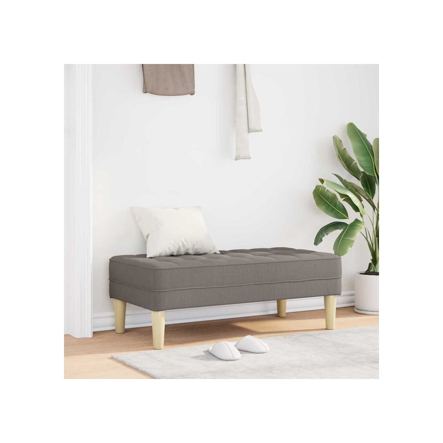 Banc Taupe 113 x 57 x 39 cm tissu