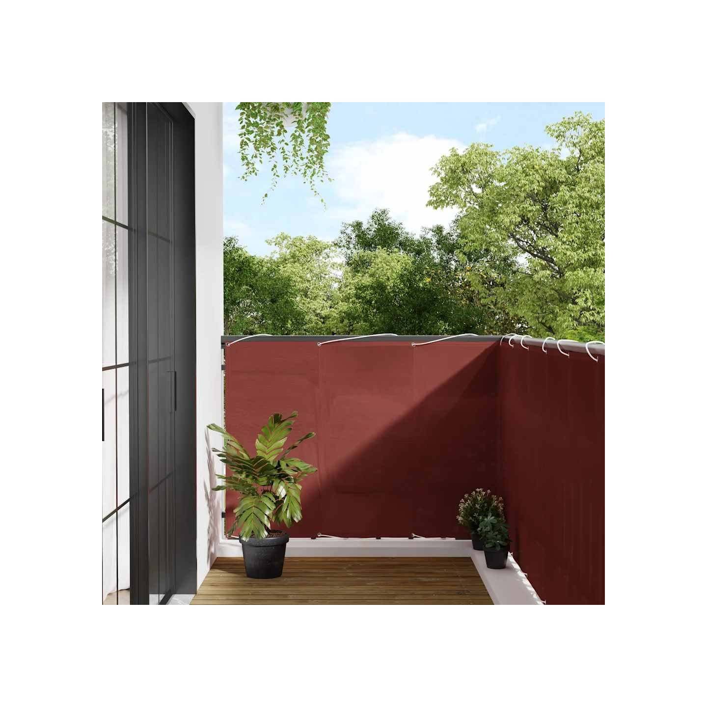 Paravent de balcon couleur terre cuite 120x700cm 100% polyester