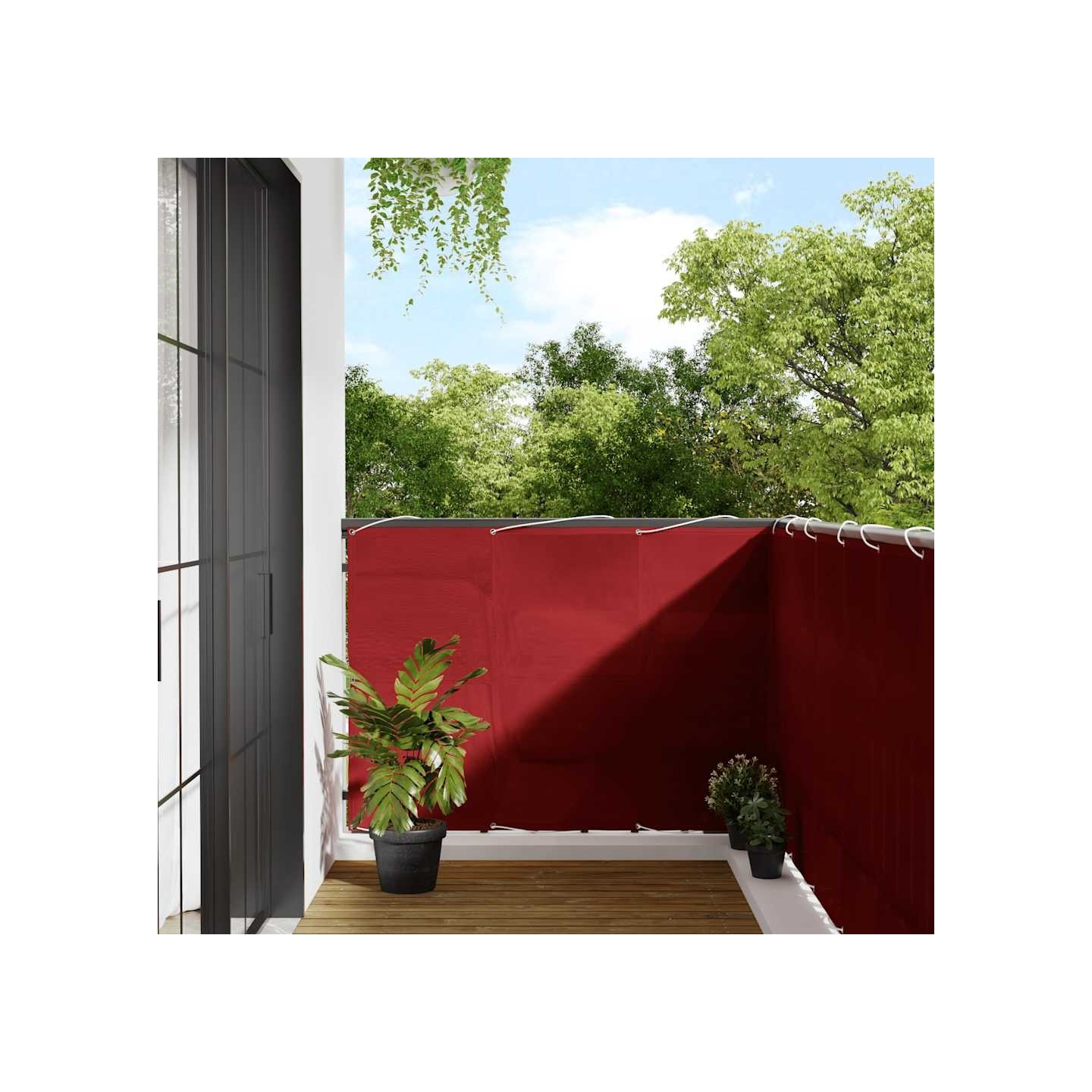Paravent de balcon rouge 120 x 700 cm 100 % polyester Oxford