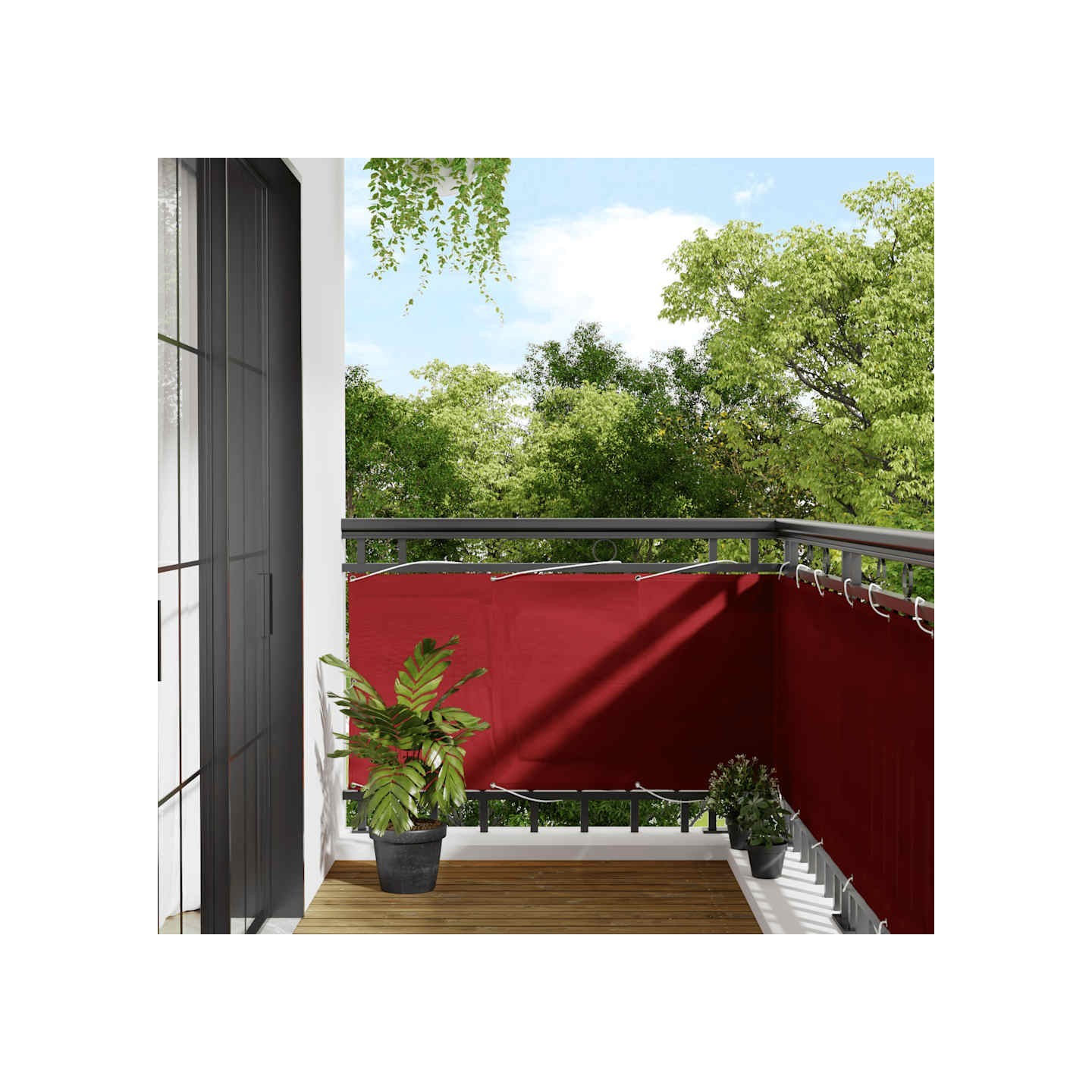 Paravent de balcon rouge 75 x 700 cm 100 % polyester Oxford