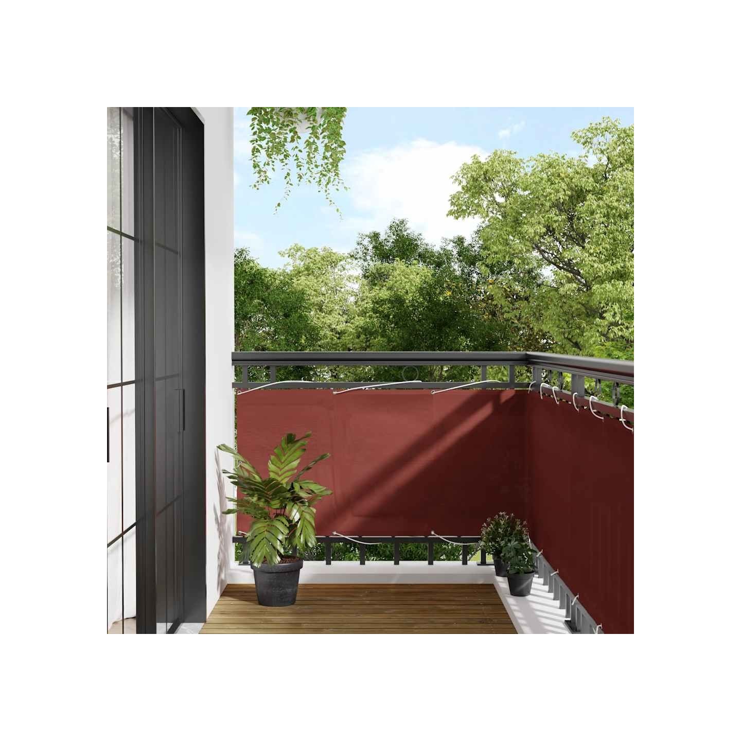 Paravent de balcon couleur terre cuite 75x800 cm 100% polyester