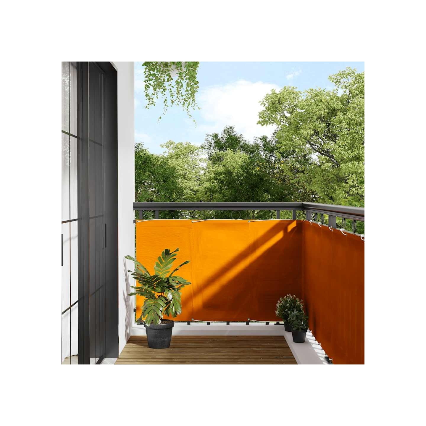 Paravent de balcon orange 90 x 700 cm 100 % polyester Oxford