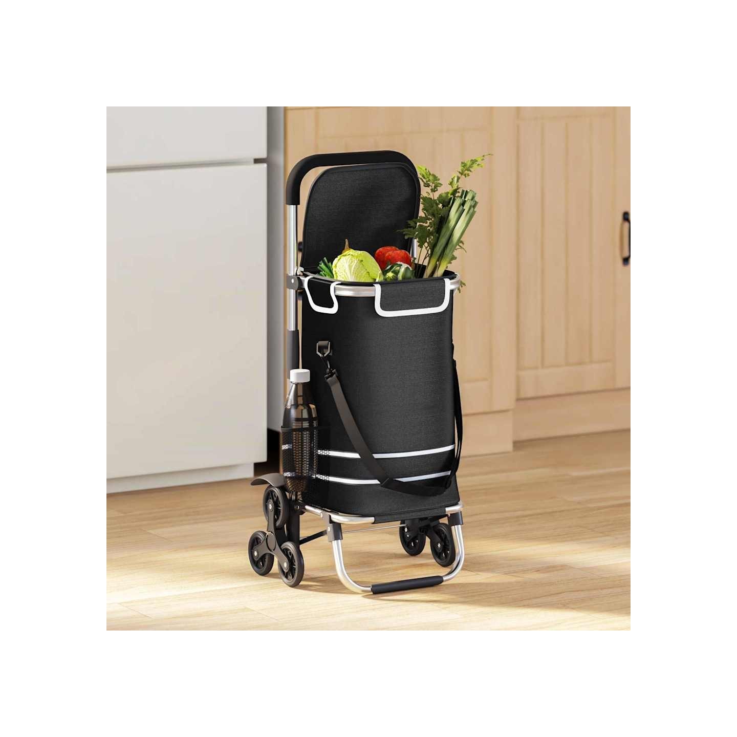 Trolley de shopping 1 Noir 47 x 39 x 100,5 cm Tissu Oxford