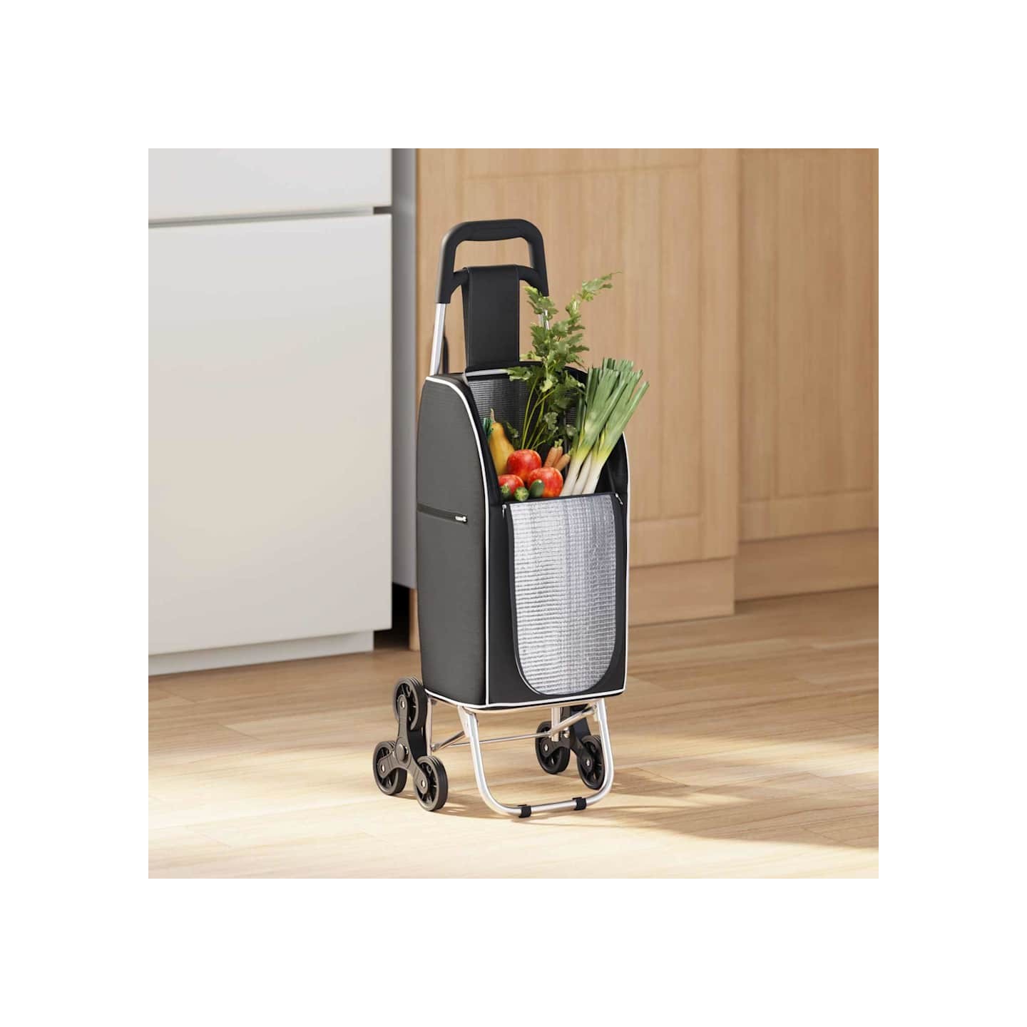 Trolley de shopping Noir 39,5 x 33 x 93 cm Tissu Oxford