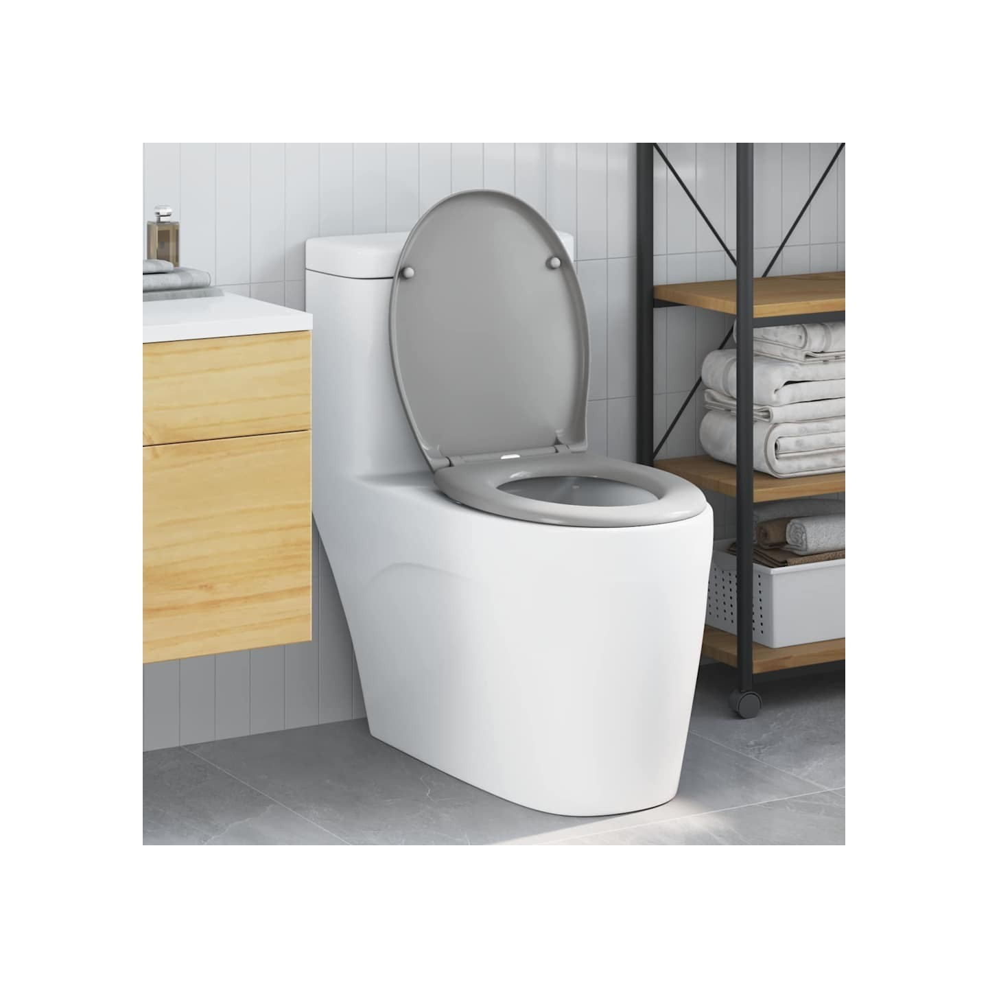 Siège de toilette Gris 47 x 37 x 4 cm Duroplast