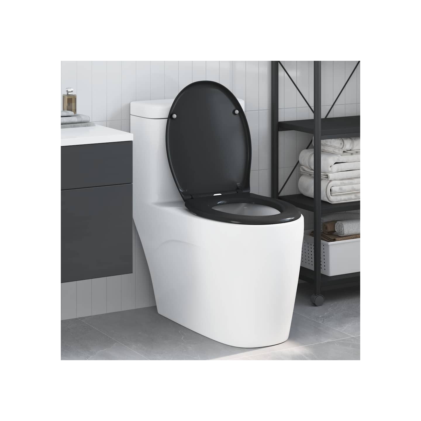 Siège de toilette Noir 47 x 37 x 4 cm Duroplast