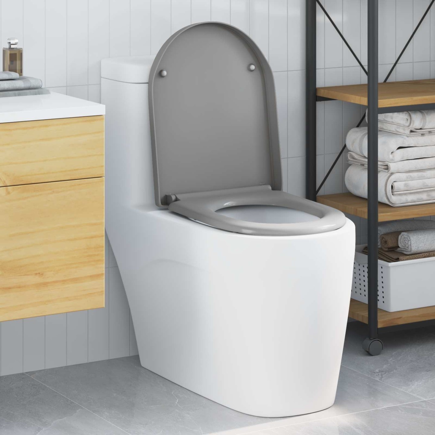 Siège de toilette Gris 49 x 36 x 4 cm Duroplast
