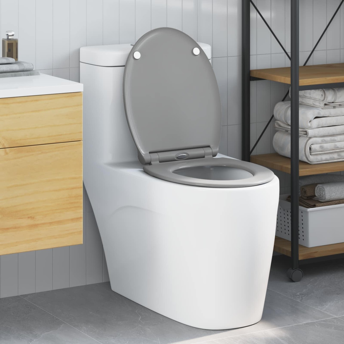 Siège de toilette Gris 45,5 x 37,5 x 3,8 cm Duroplast