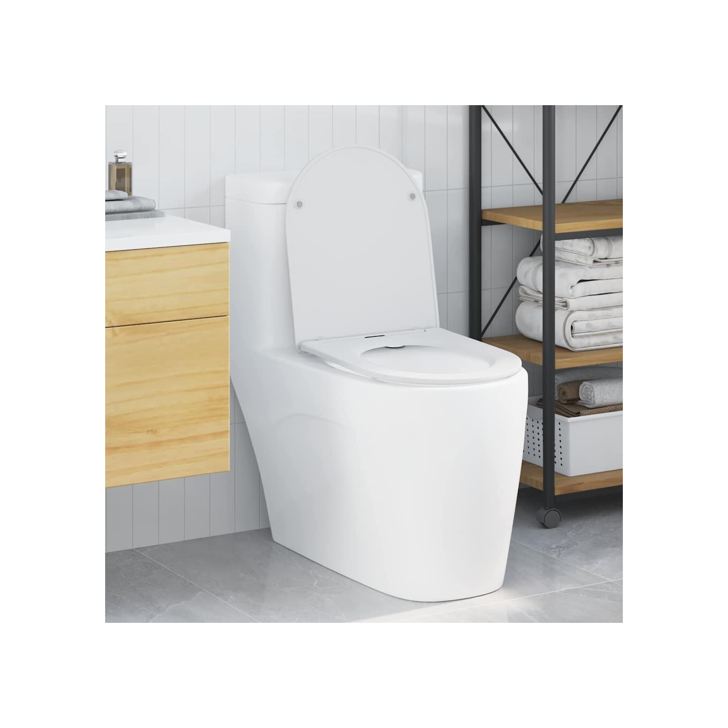Siège de toilette Blanc 47 x 36 x 3,4 cm Duroplast