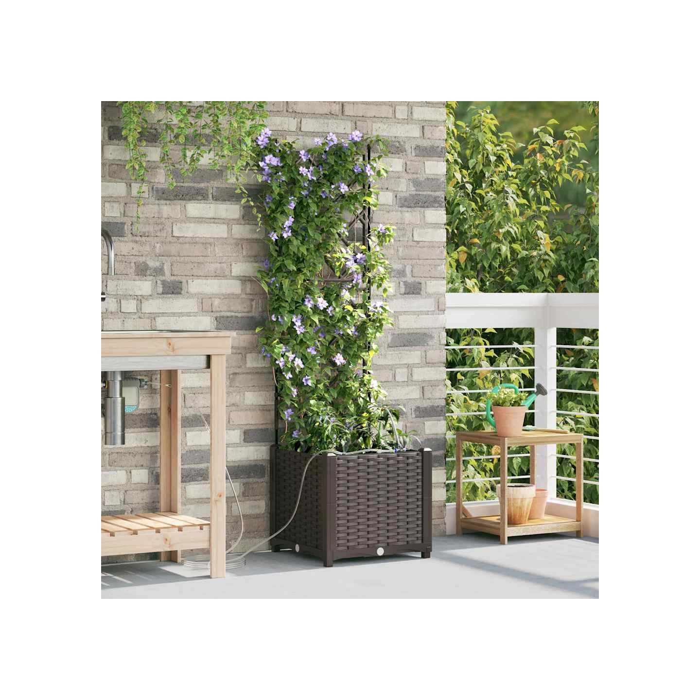 Cache-pot de jardin Marron 40 x 40 x 142 cm PP