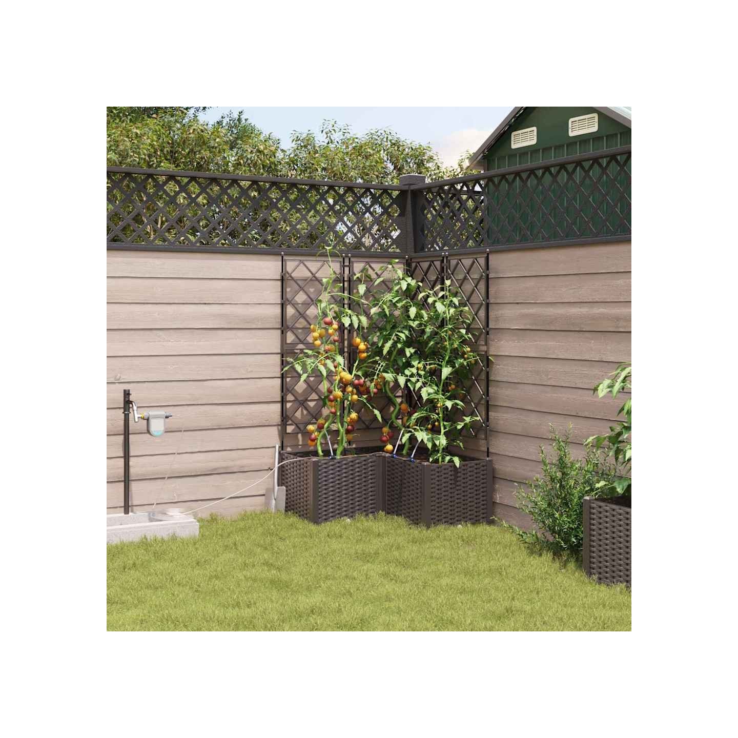 Cache-pot de jardin 3 pc Marron 80 x 80 x 142 cm PP