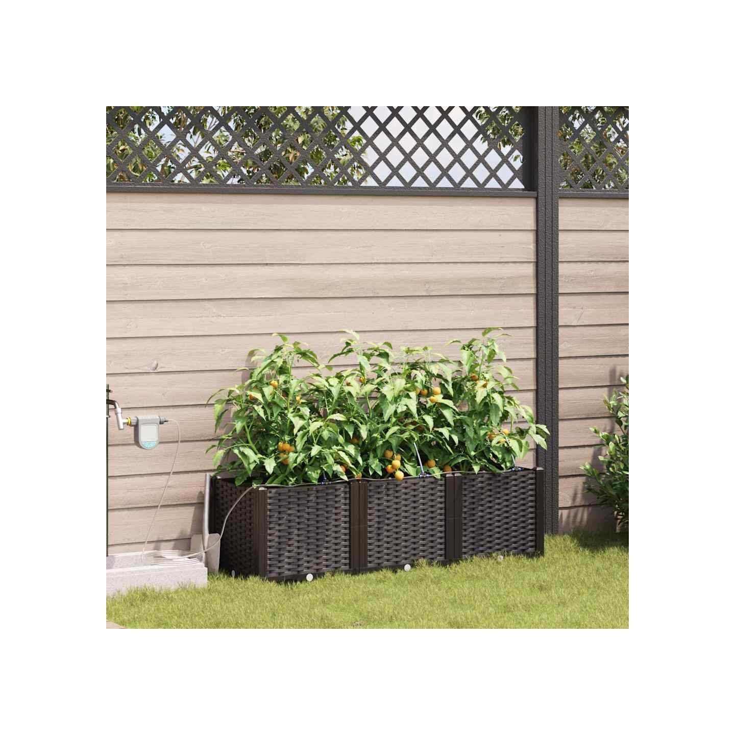 Cache-pot de jardin 3 pc Marron 120 x 40 x 37,5 cm PP