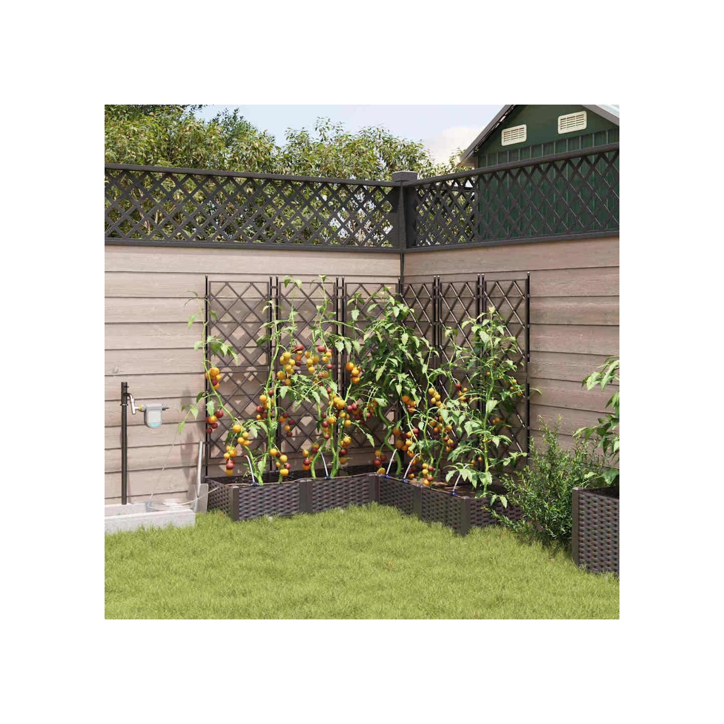 Cache-pot de jardin 5 pc Marron 120 x 120 x 126 cm PP