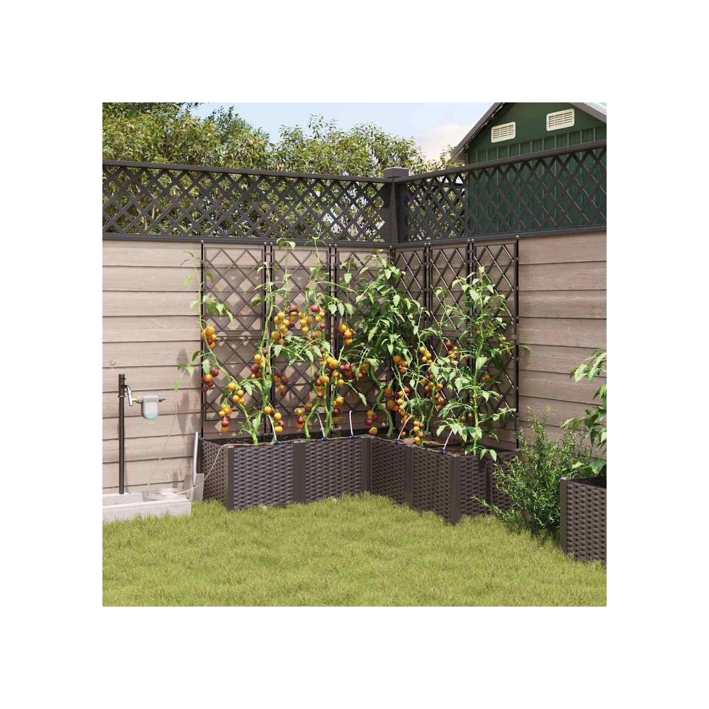 Cache-pot de jardin 5 pc Marron 120 x 120 x 142 cm PP