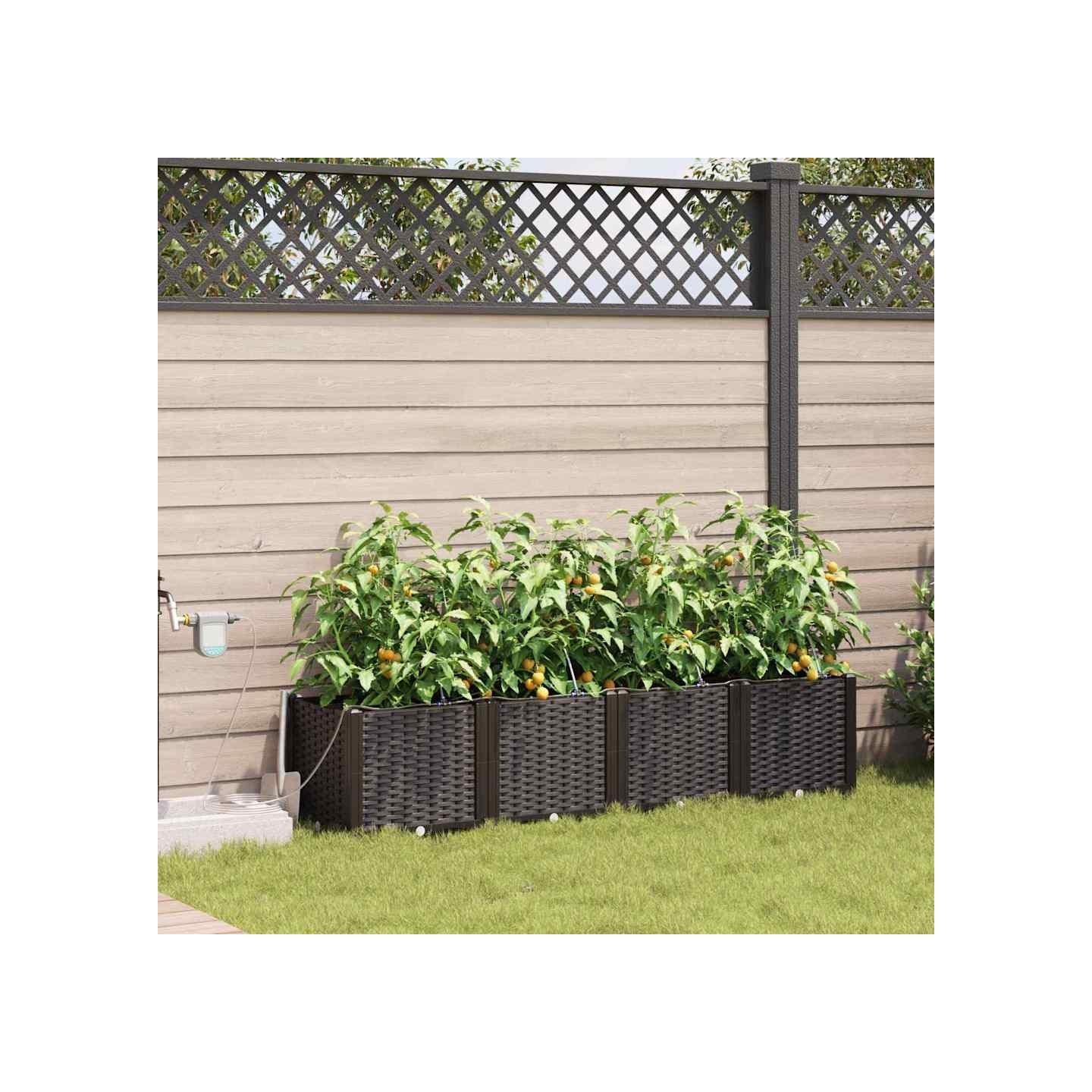 Cache-pot de jardin 4 pc Marron 160 x 40 x 37,5 cm PP