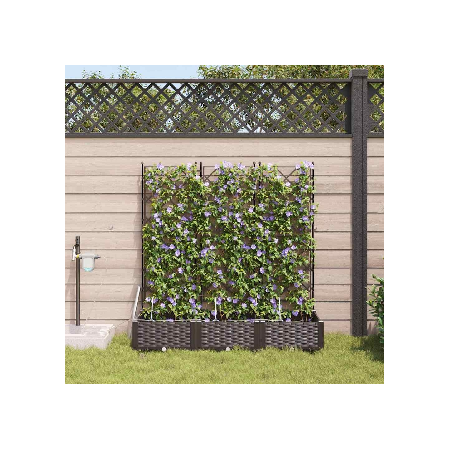 Cache-pot de jardin 3 pc Marron 120 x 40 x 126 cm PP
