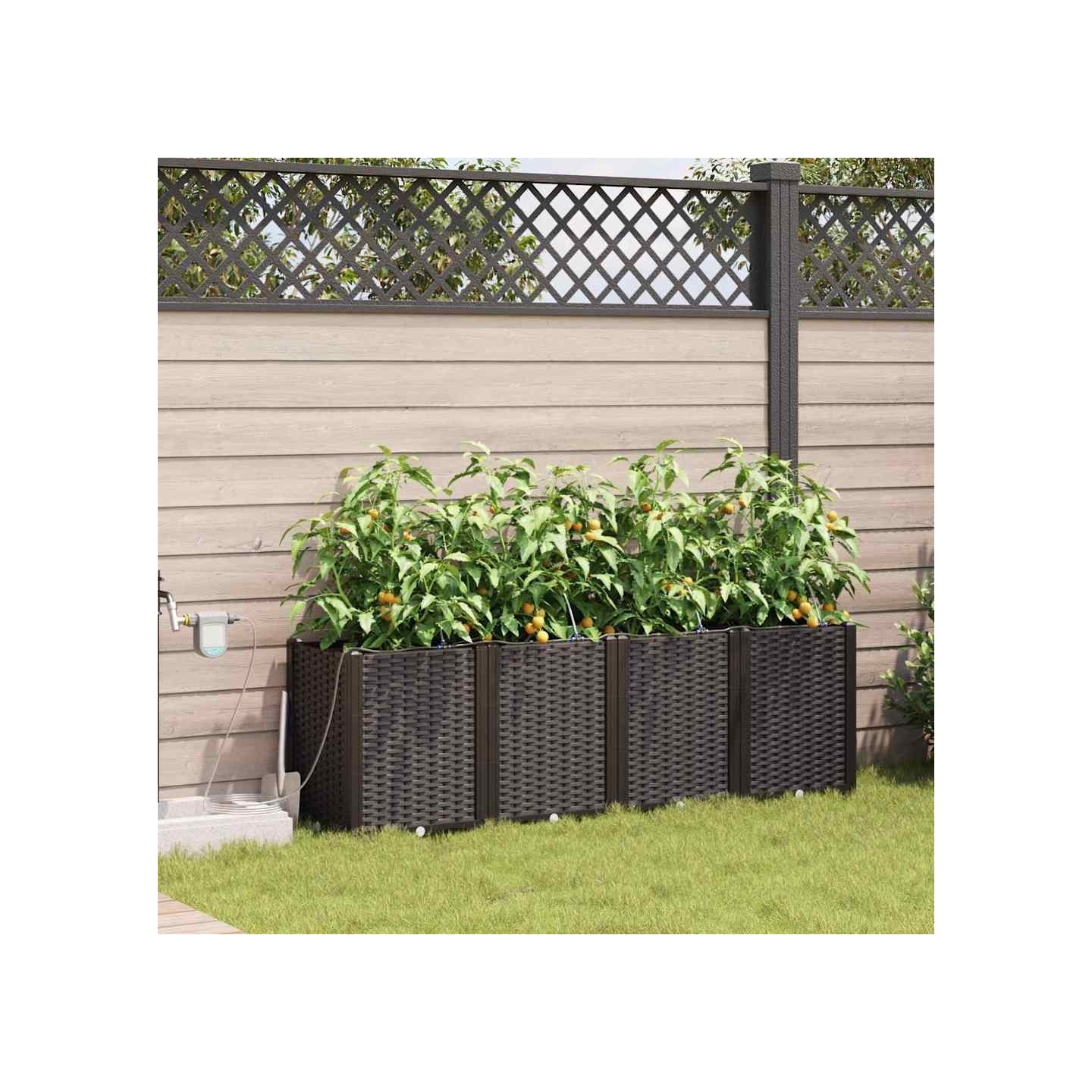Cache-pot de jardin 4 pc Marron 160 x 40 x 52 cm PP