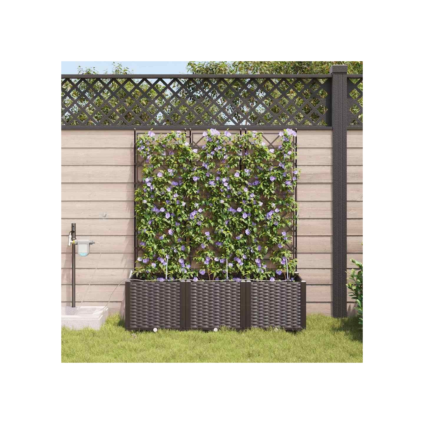 Cache-pot de jardin 3 pc Marron 120 x 40 x 142 cm PP