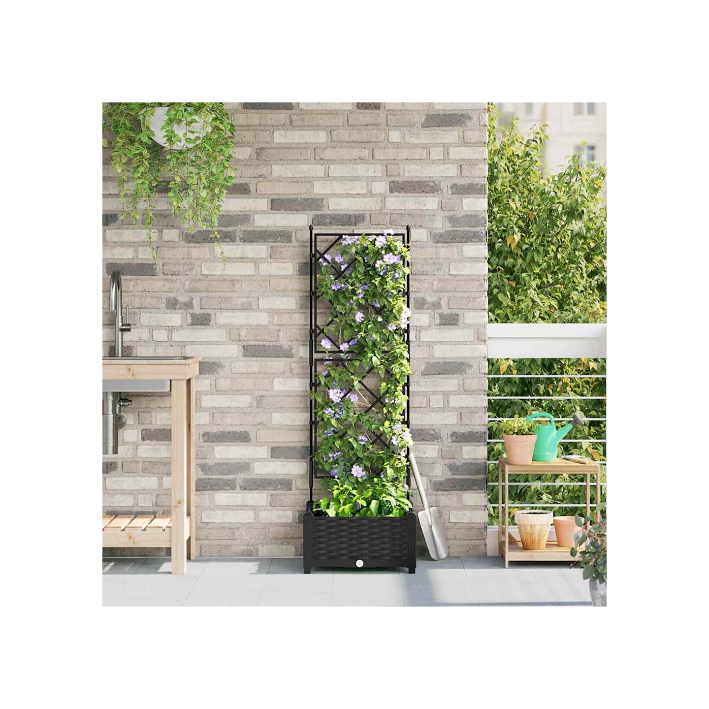 Cache-pot de jardin Noir 40 x 40 x 125,5 cm PP