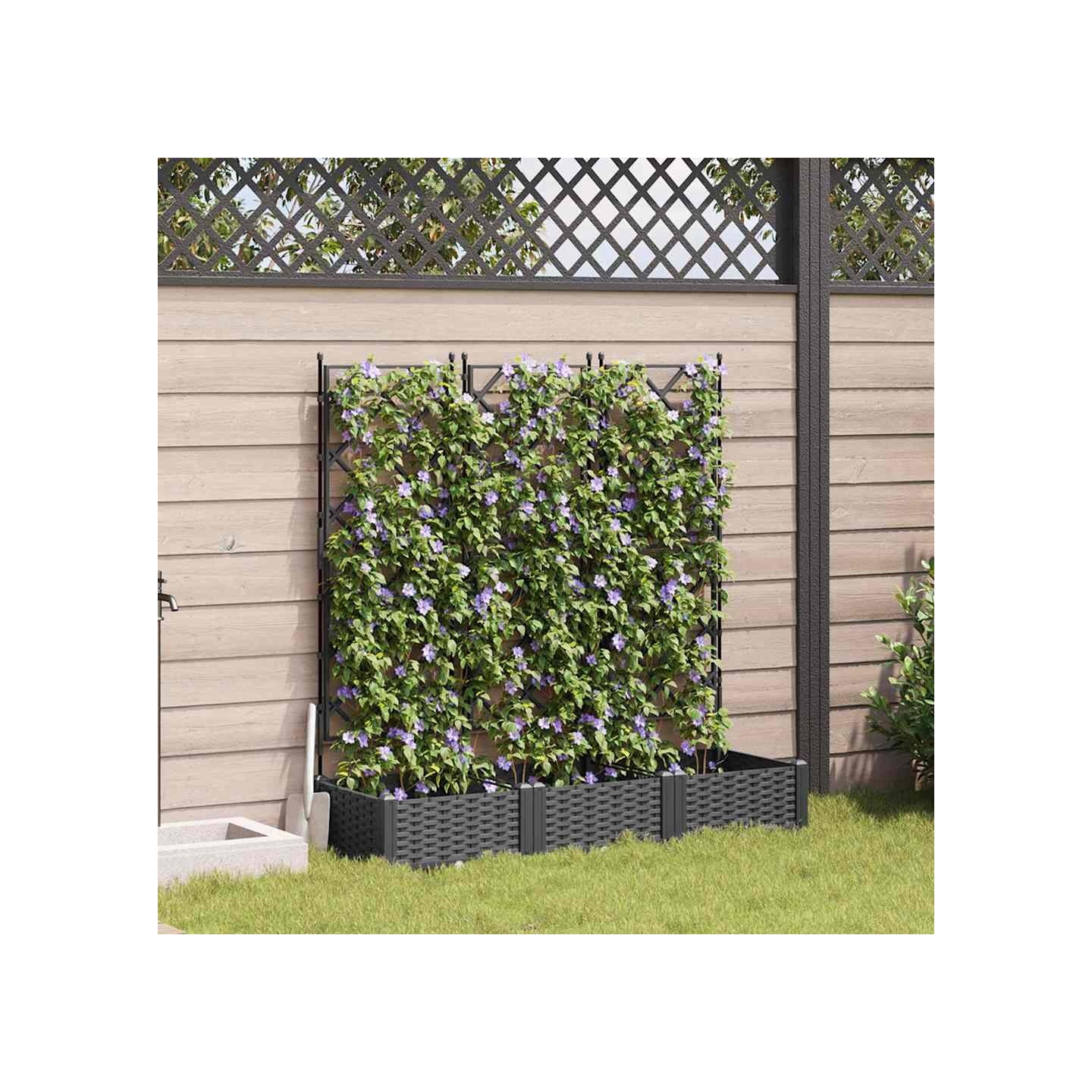 Cache-pot de jardin 3 pc Noir 120 x 40 x 125,5 cm PP