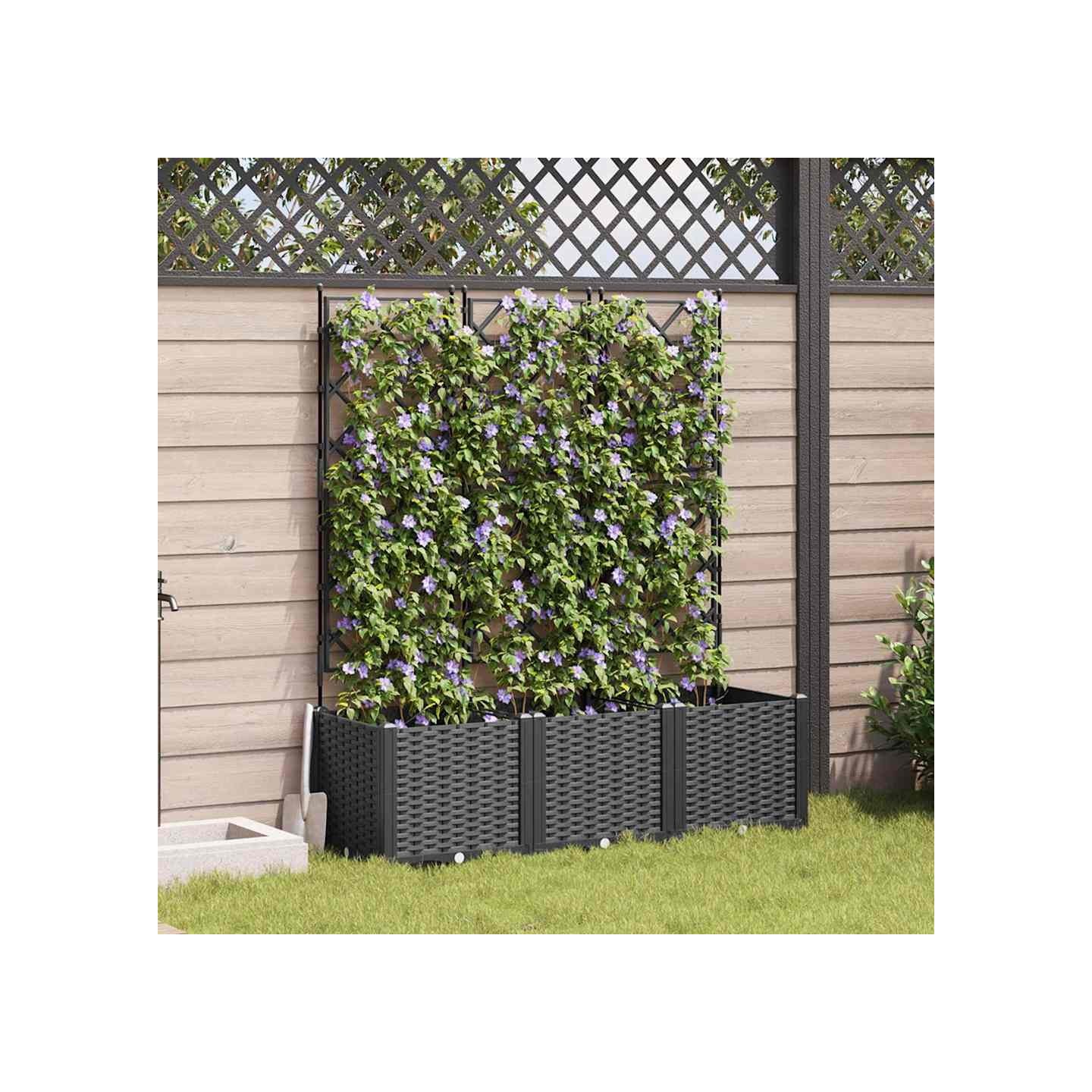 Cache-pot de jardin 3 pc Noir 120 x 40 x 143 cm PP