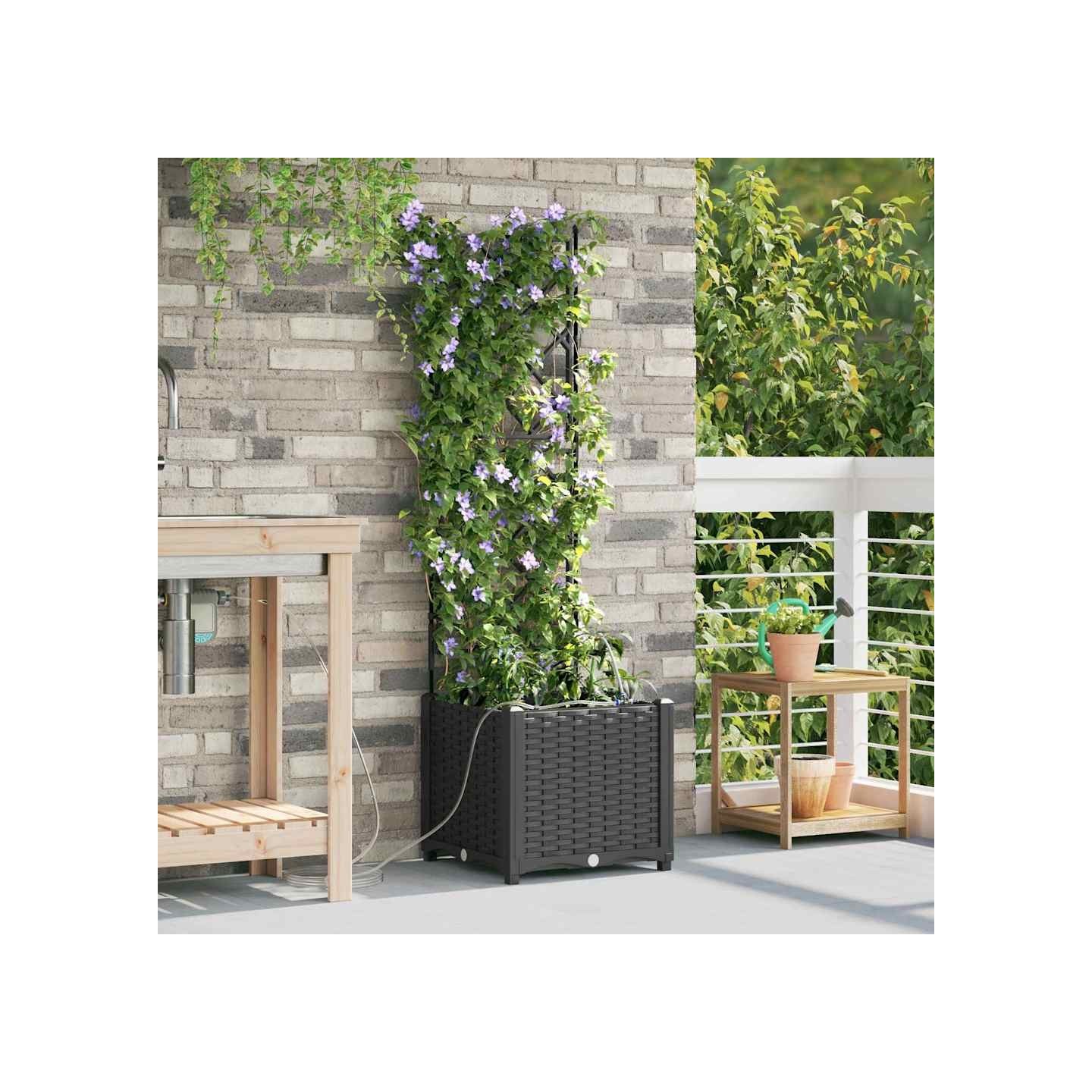 Cache-pot de jardin Noir 40 x 40 x 142 cm PP