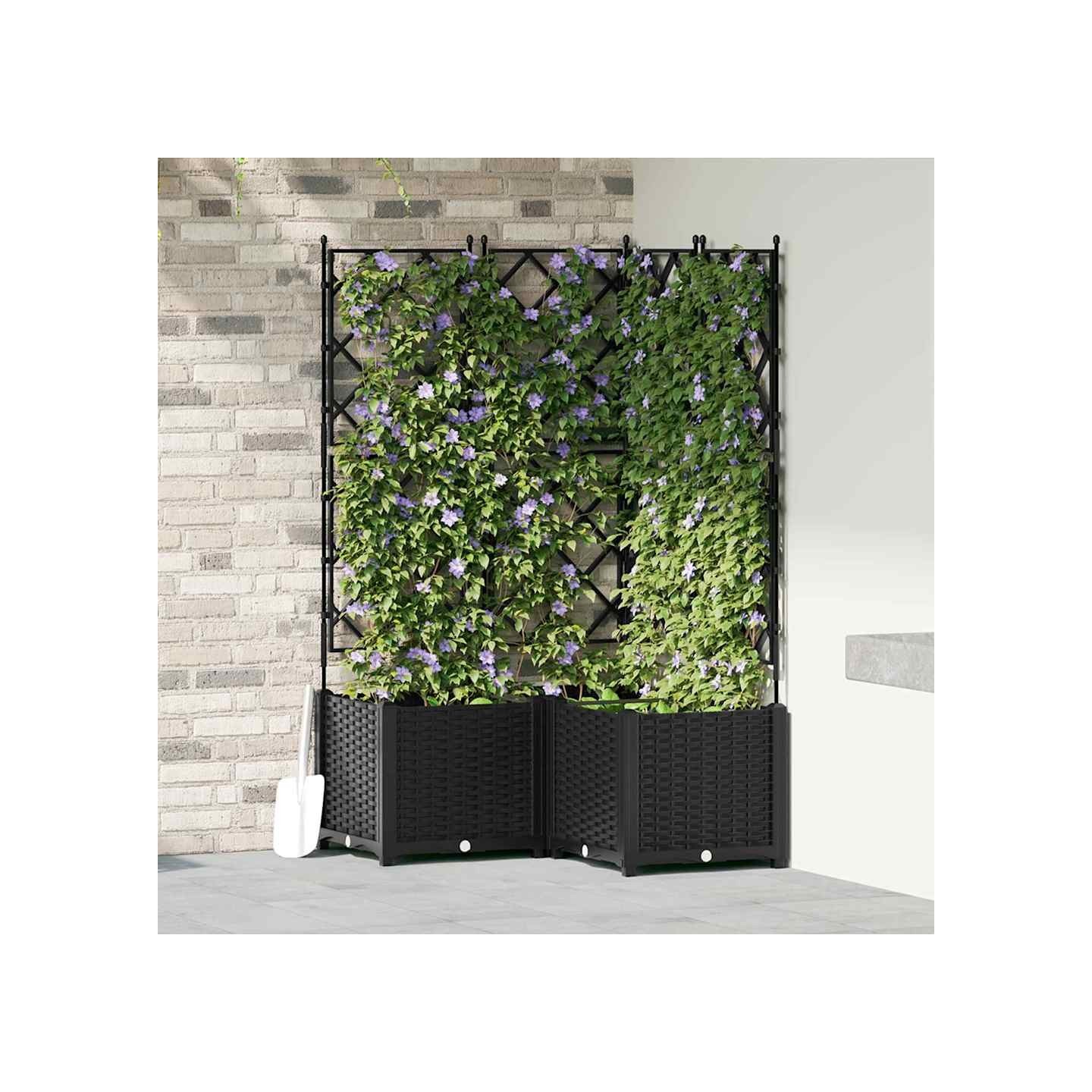 Cache-pot de jardin 3 pc Noir 80 x 80 x 143 cm PP