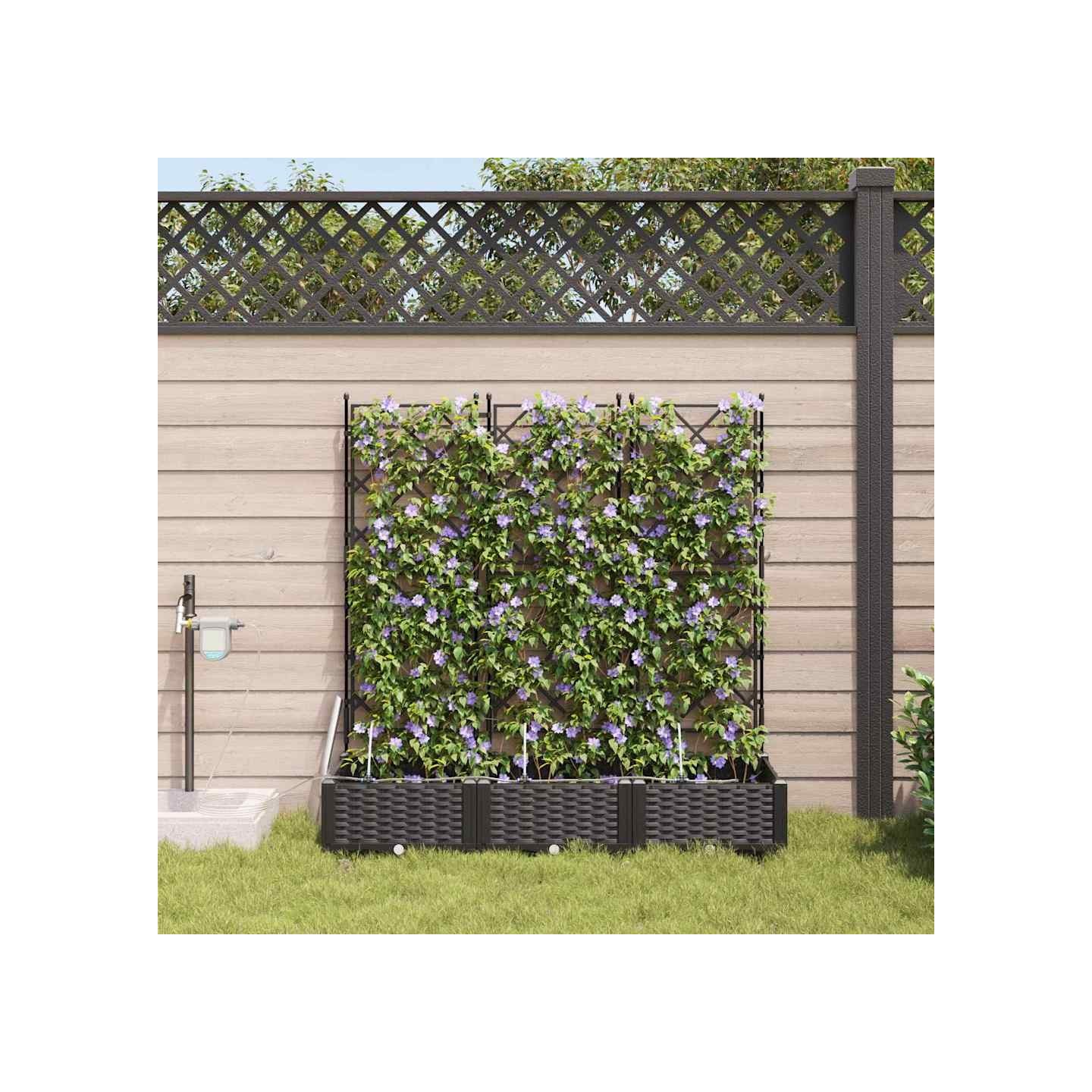 Cache-pot de jardin 3 pc Noir 120 x 40 x 126 cm PP