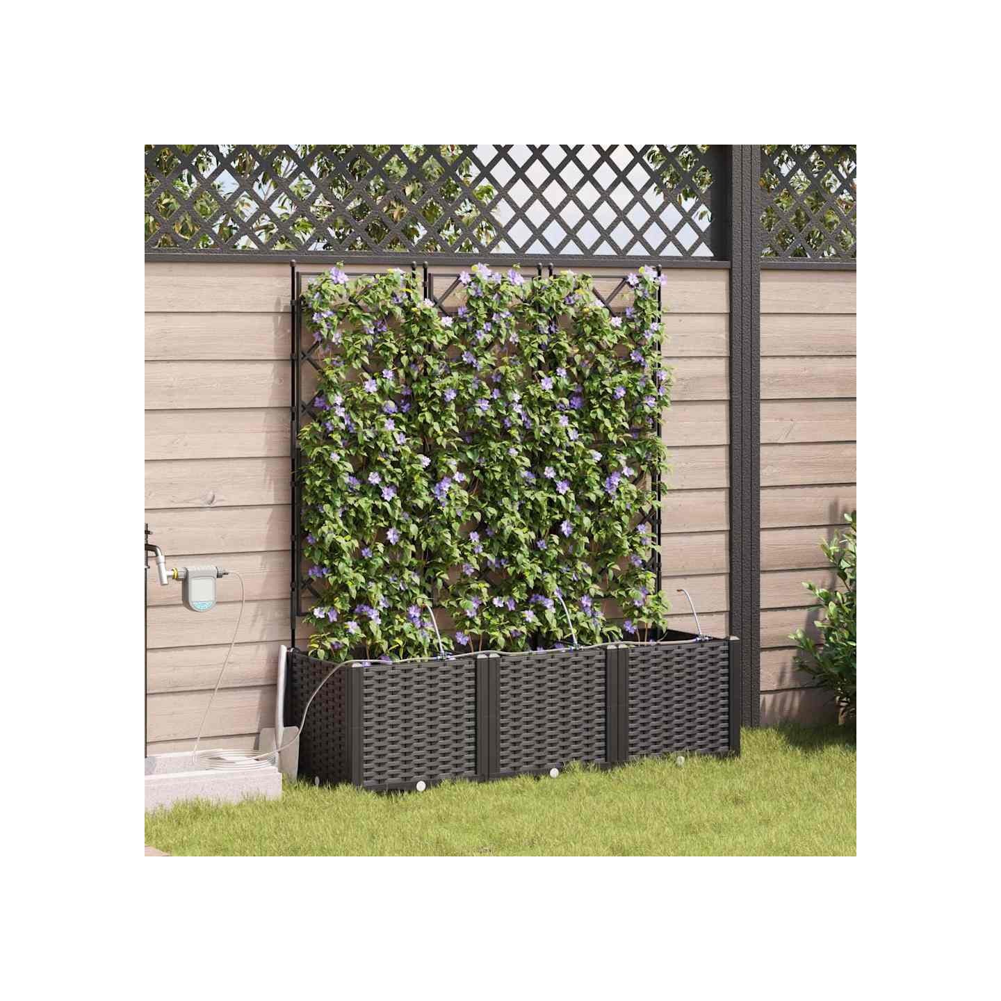 Cache-pot de jardin 3 pc Noir 120 x 40 x 142 cm PP