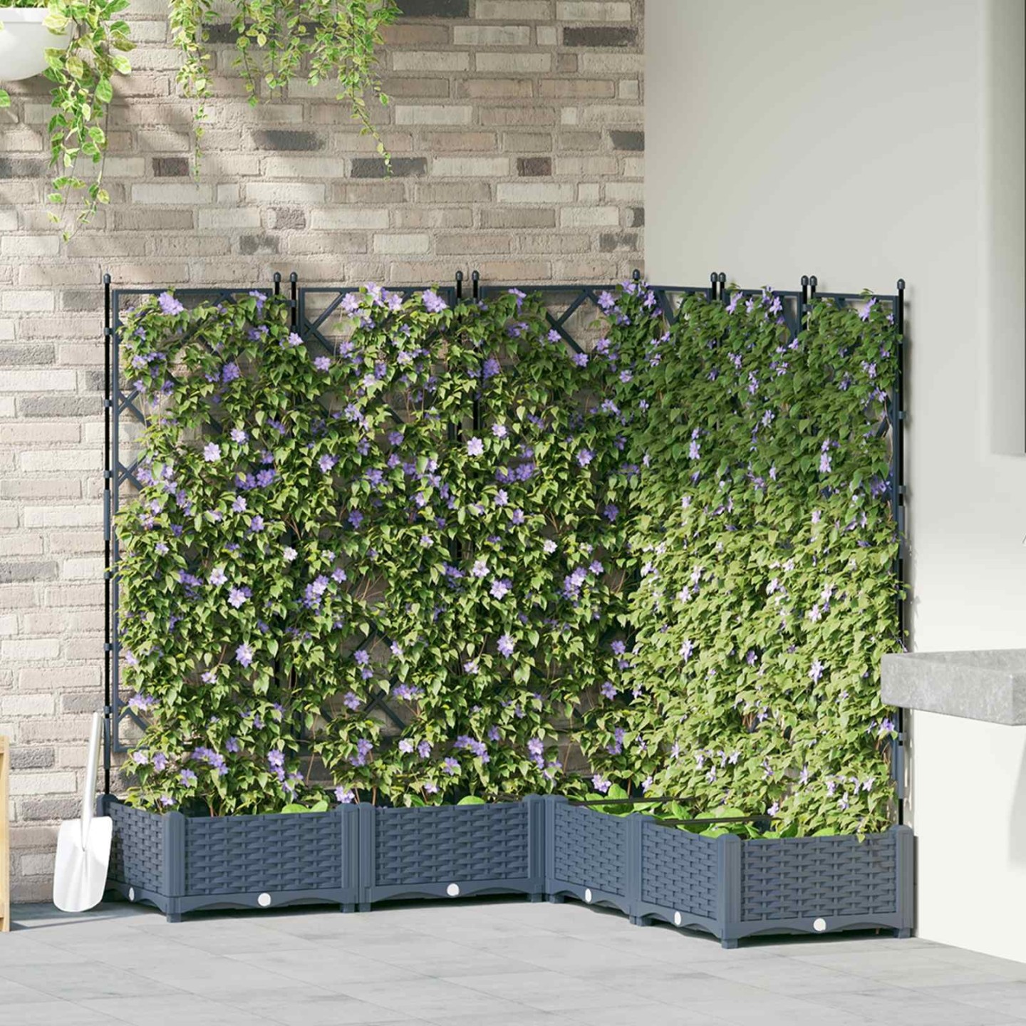 Cache-pot de jardin 5 pc Gris 120 x 120 x 125,5 cm PP
