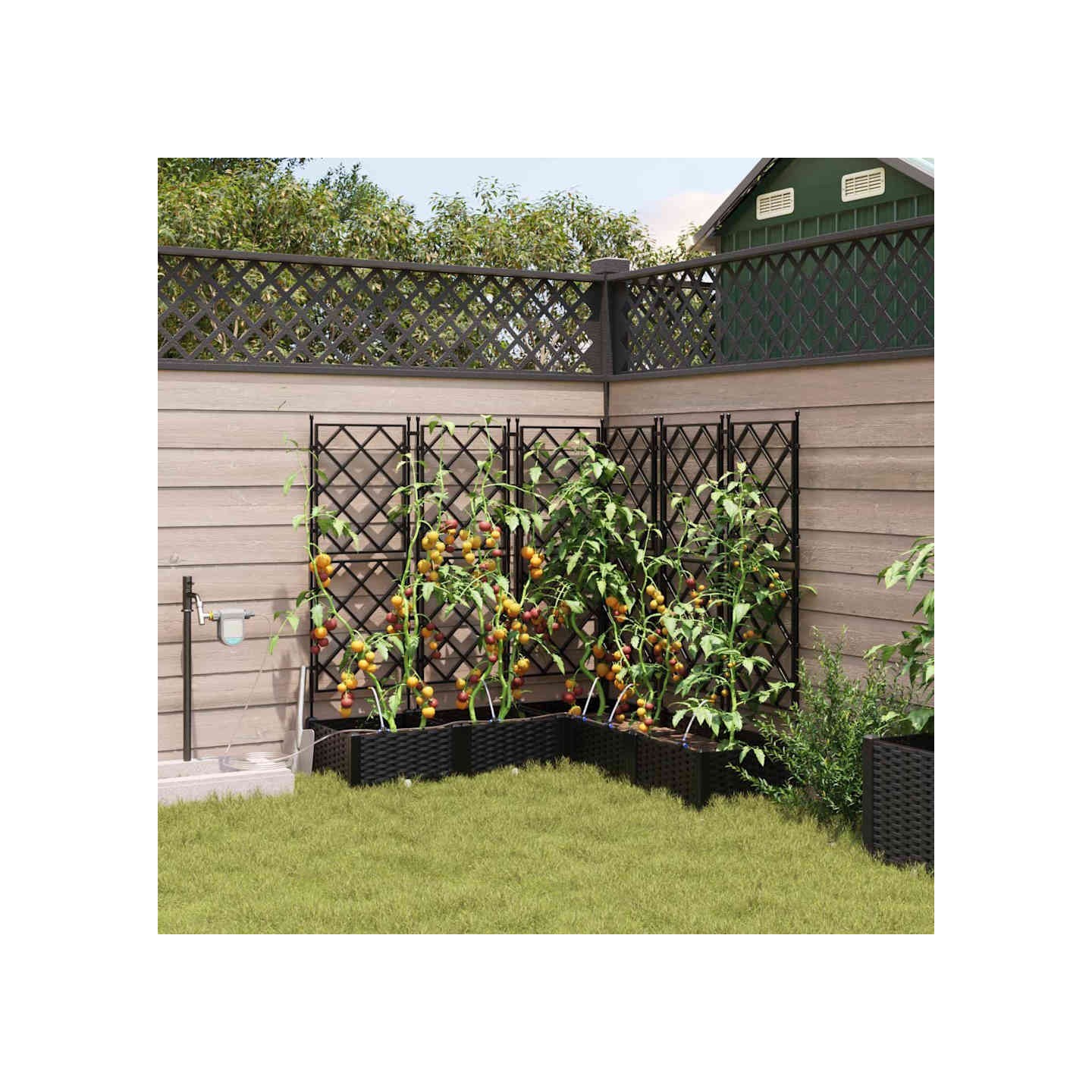 Cache-pot de jardin 5 pc Noir 120 x 120 x 126 cm PP