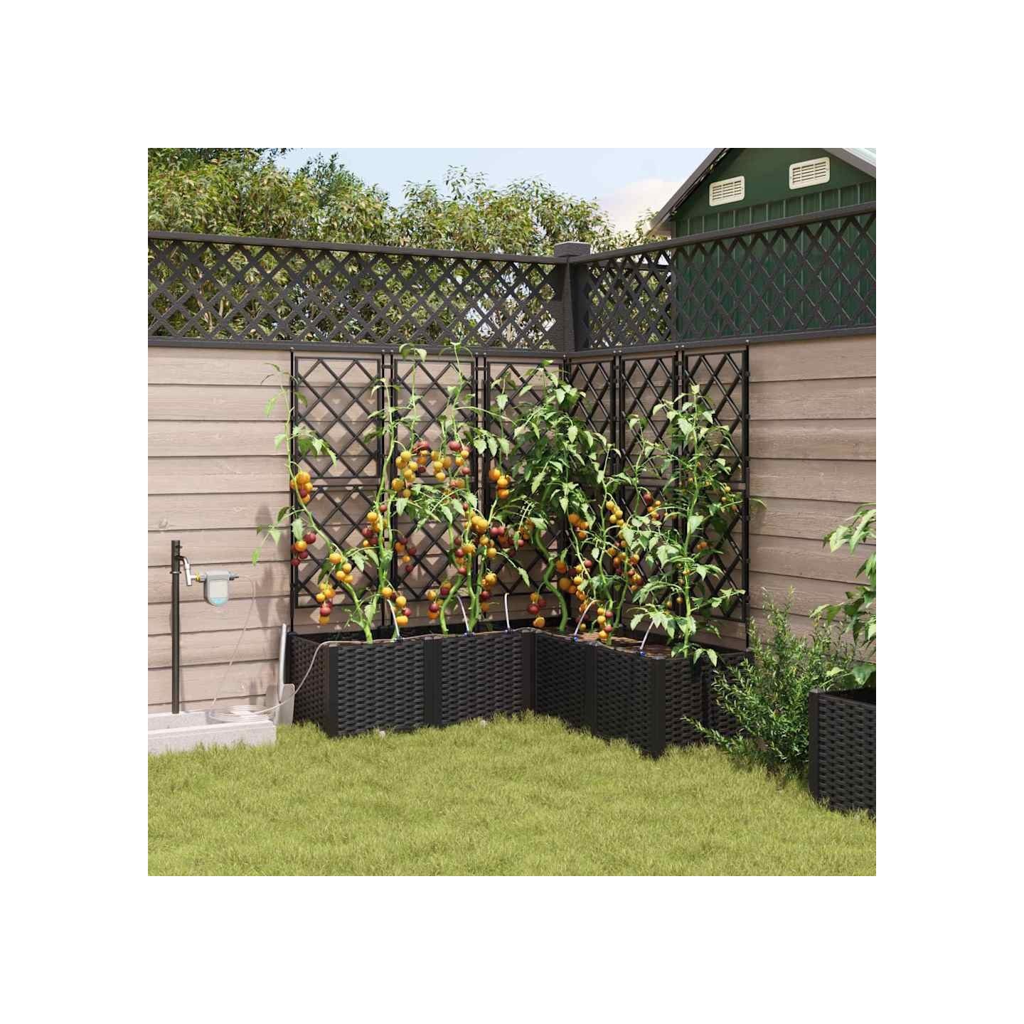 Cache-pot de jardin 5 pc Noir 120 x 120 x 142 cm PP