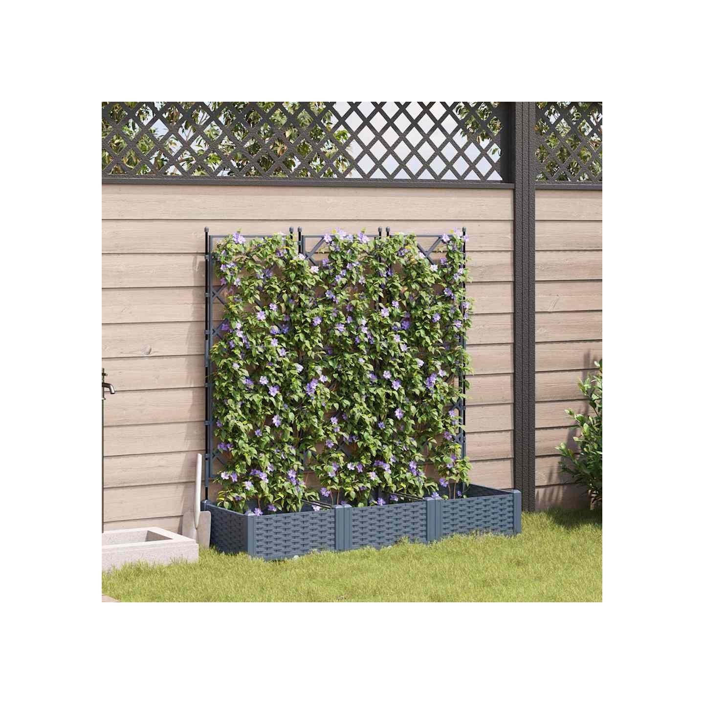 Cache-pot de jardin 3 pc Gris clair 120 x 40 x 125,5 cm PP
