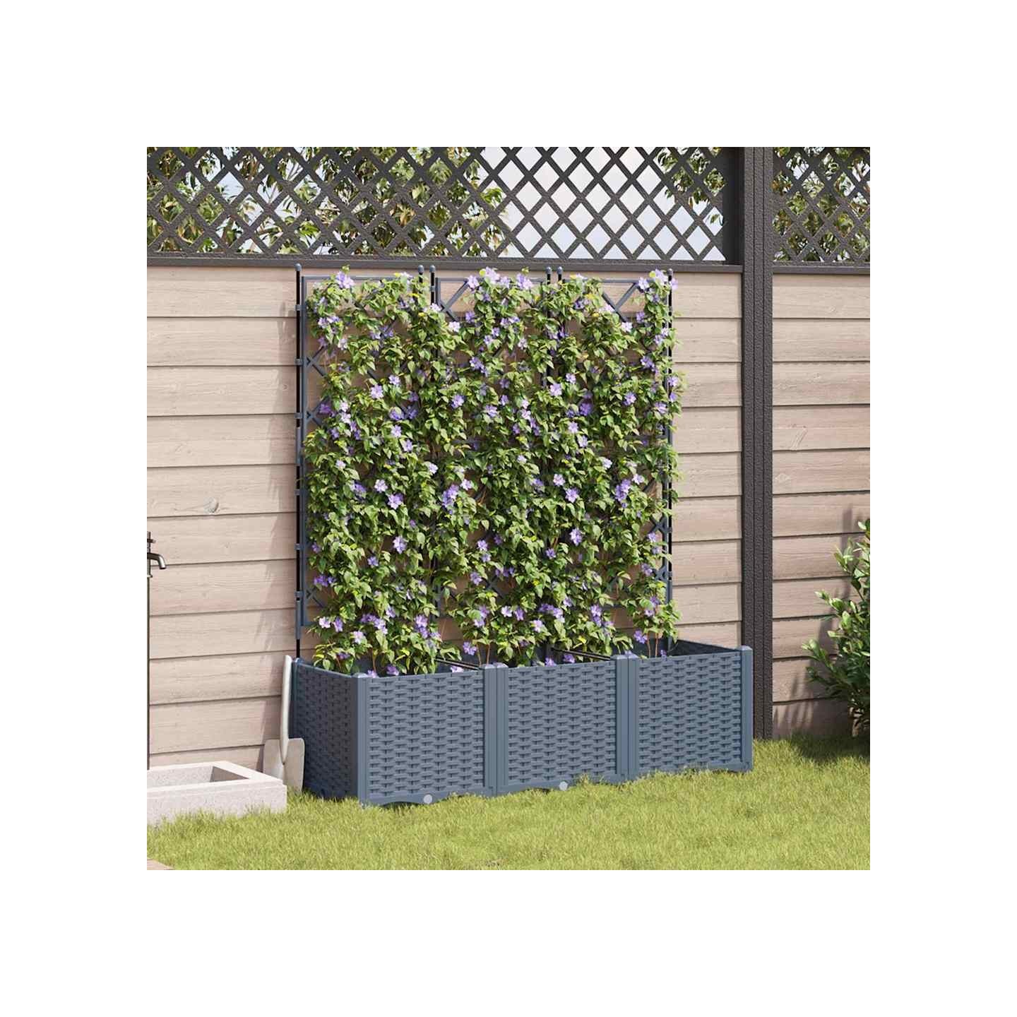 Cache-pot de jardin 3 pc Gris clair 120 x 40 x 143 cm PP
