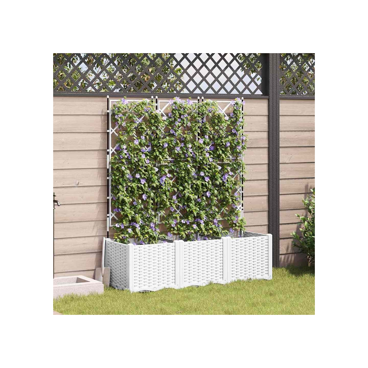 Cache-pot de jardin 3 pc Blanc 120 x 40 x 143 cm PP