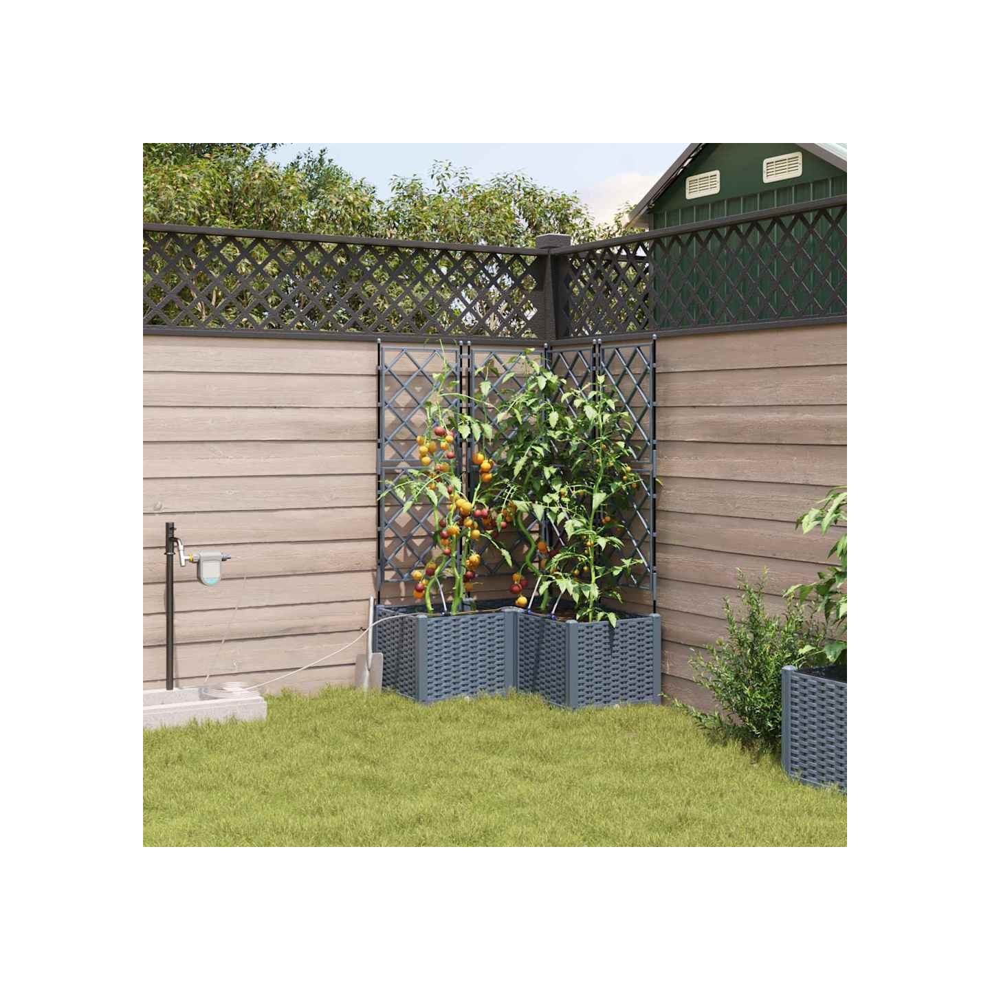 Cache-pot de jardin 3 pc Gris clair 80 x 80 x 142 cm PP